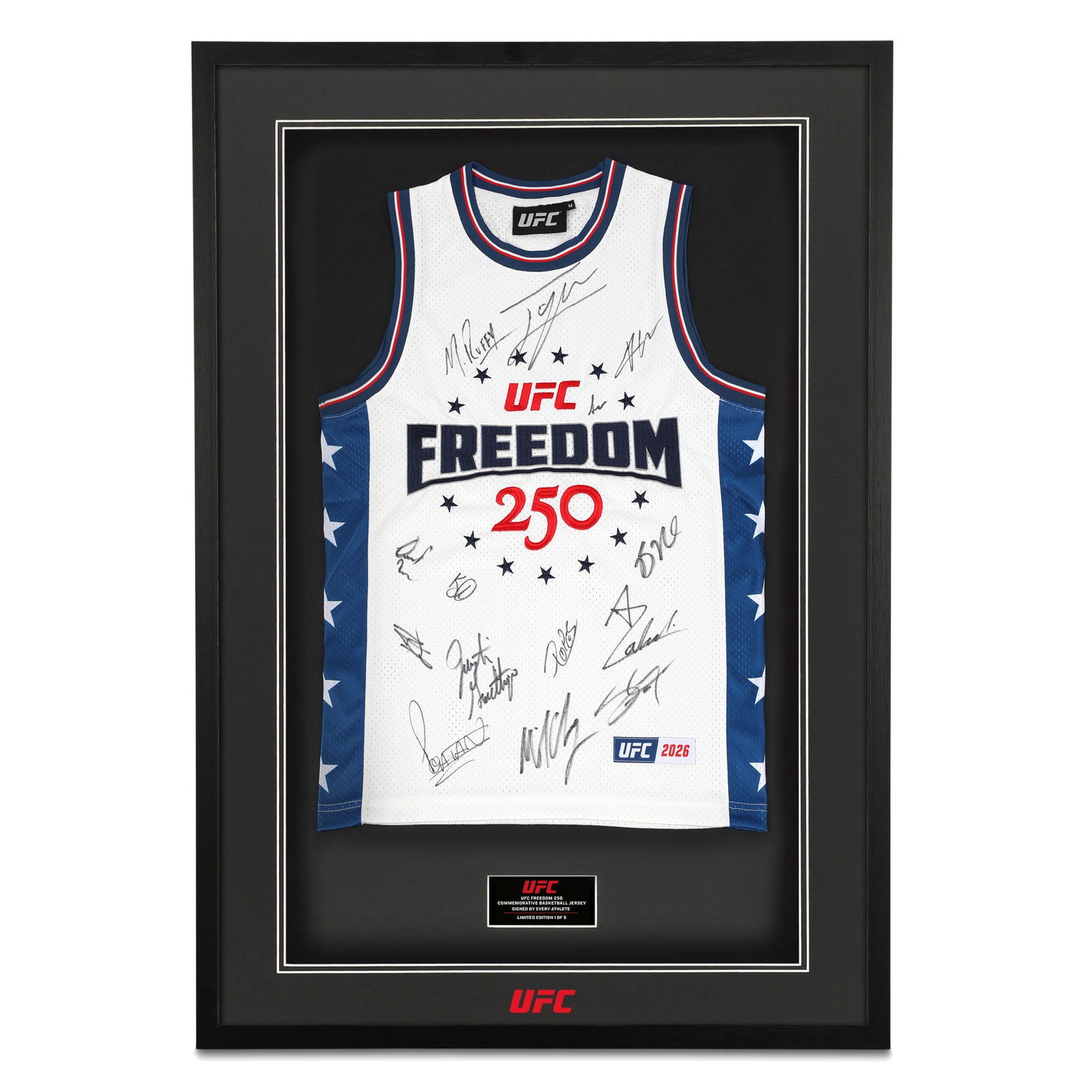 UFC Freedom 250: Topuria vs Gaethje Signed Commemorative Basketball Jersey