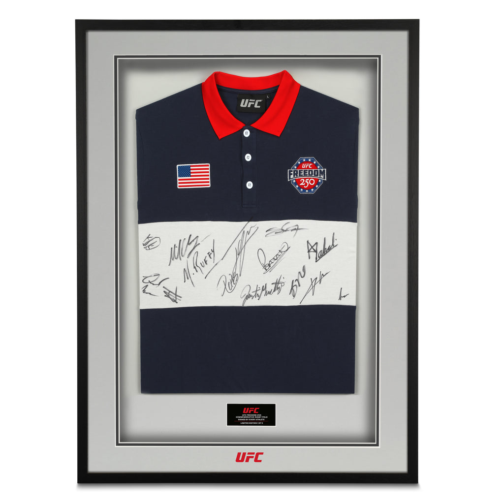 UFC Freedom 250: Topuria vs Gaethje Signed Commemorative Rugby Polo
