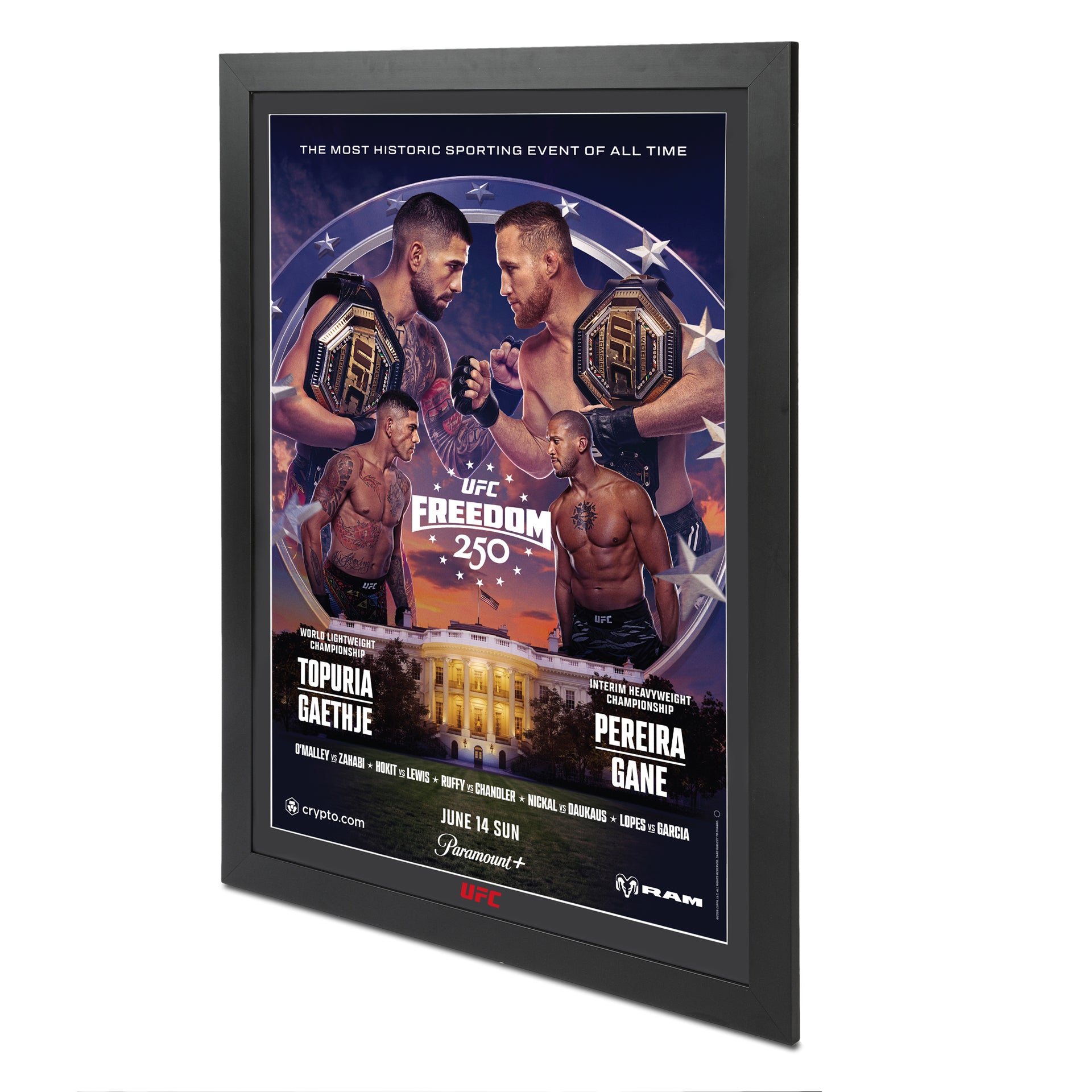 UFC Freedom 250: Topuria vs Gaethje Autographed Event Poster