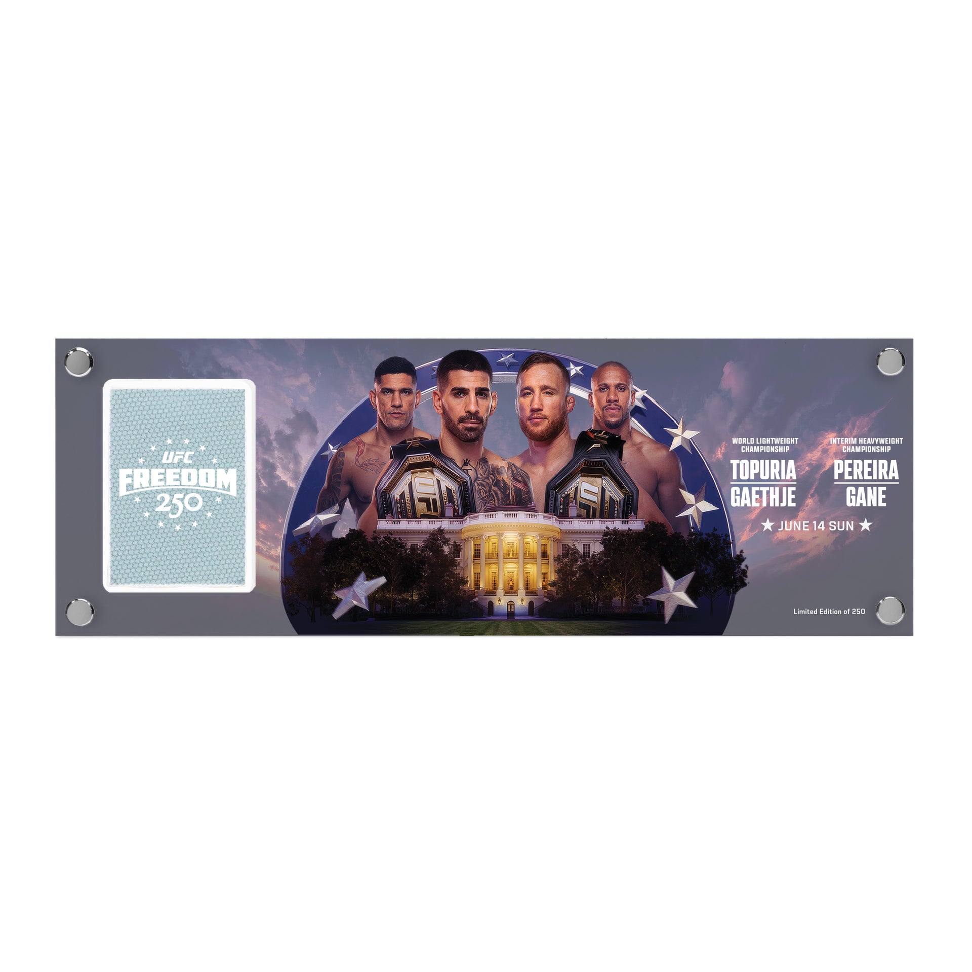 UFC Freedom 250: Topuria vs Gaethje Limited Edition Canvas in Acrylic