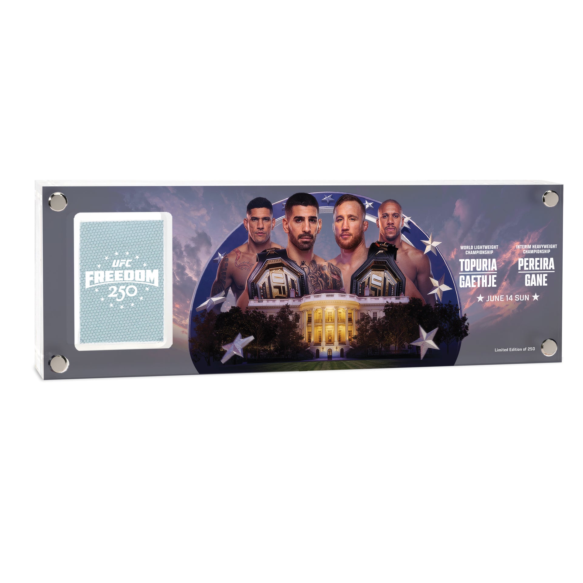 UFC Freedom 250: Topuria vs Gaethje Limited Edition Canvas in Acrylic