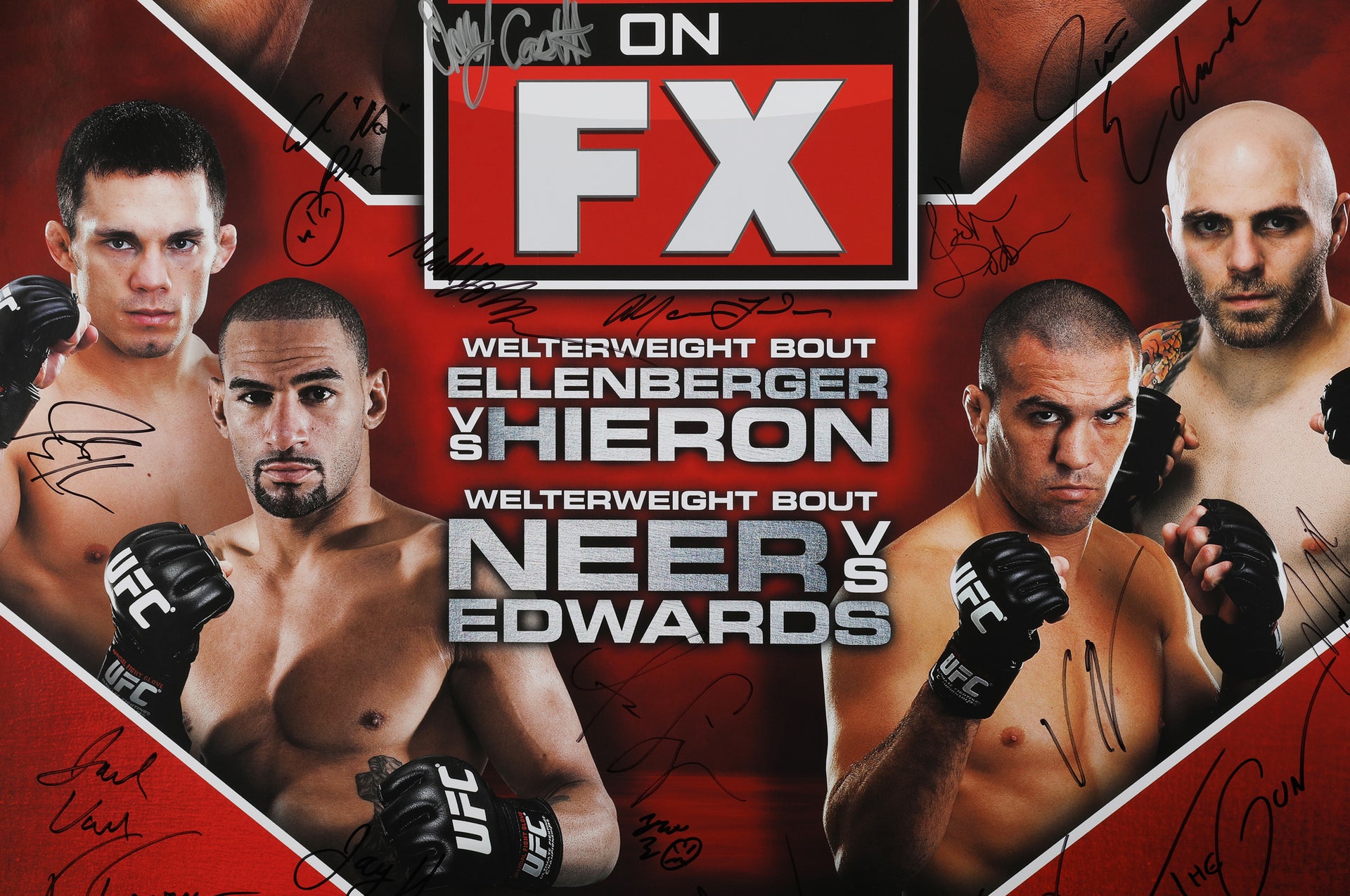 UFC on FX: Browne vs Bigfoot Autographed Event Poster