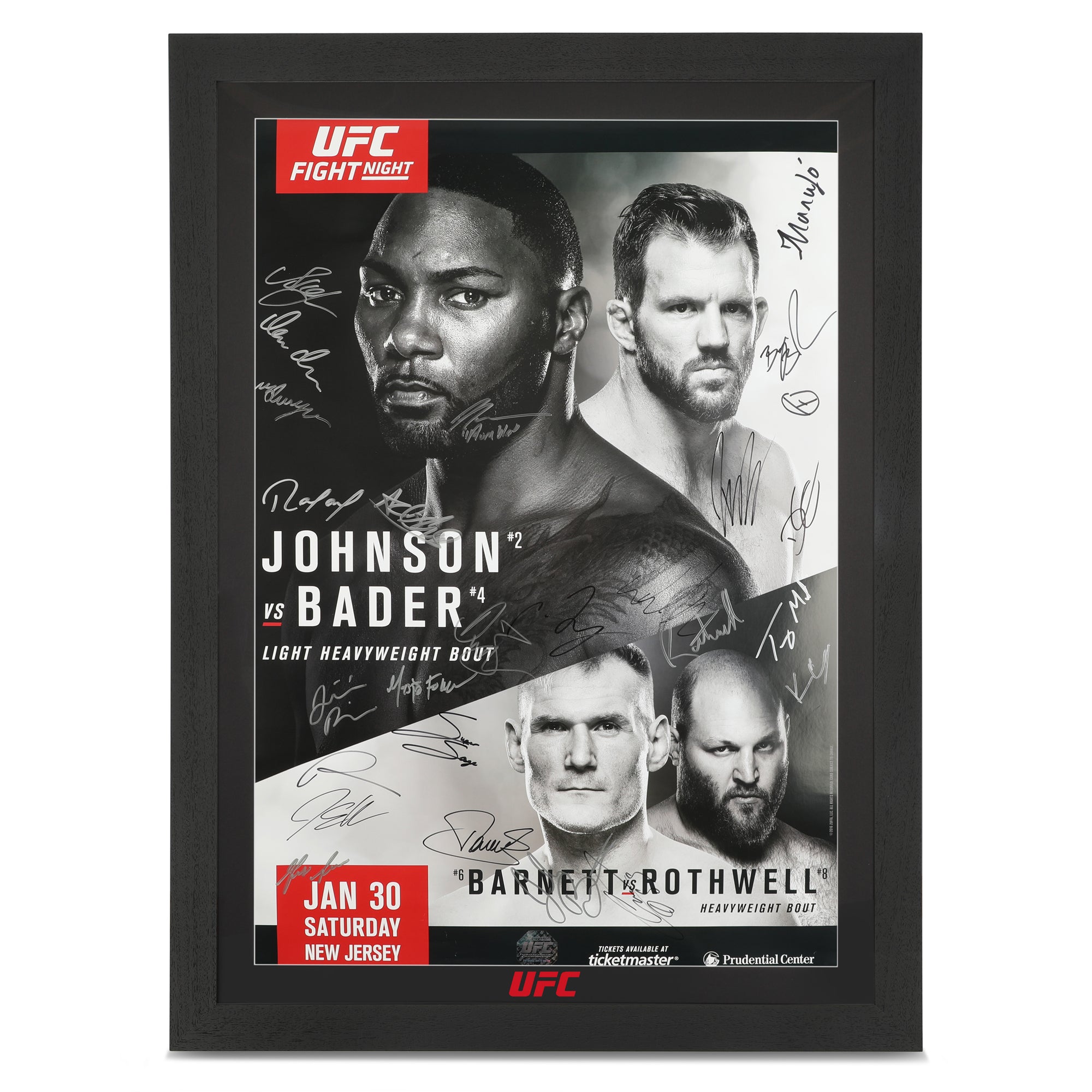 UFC On Fox 18 Johnson vs Bader Autographed Event Poster