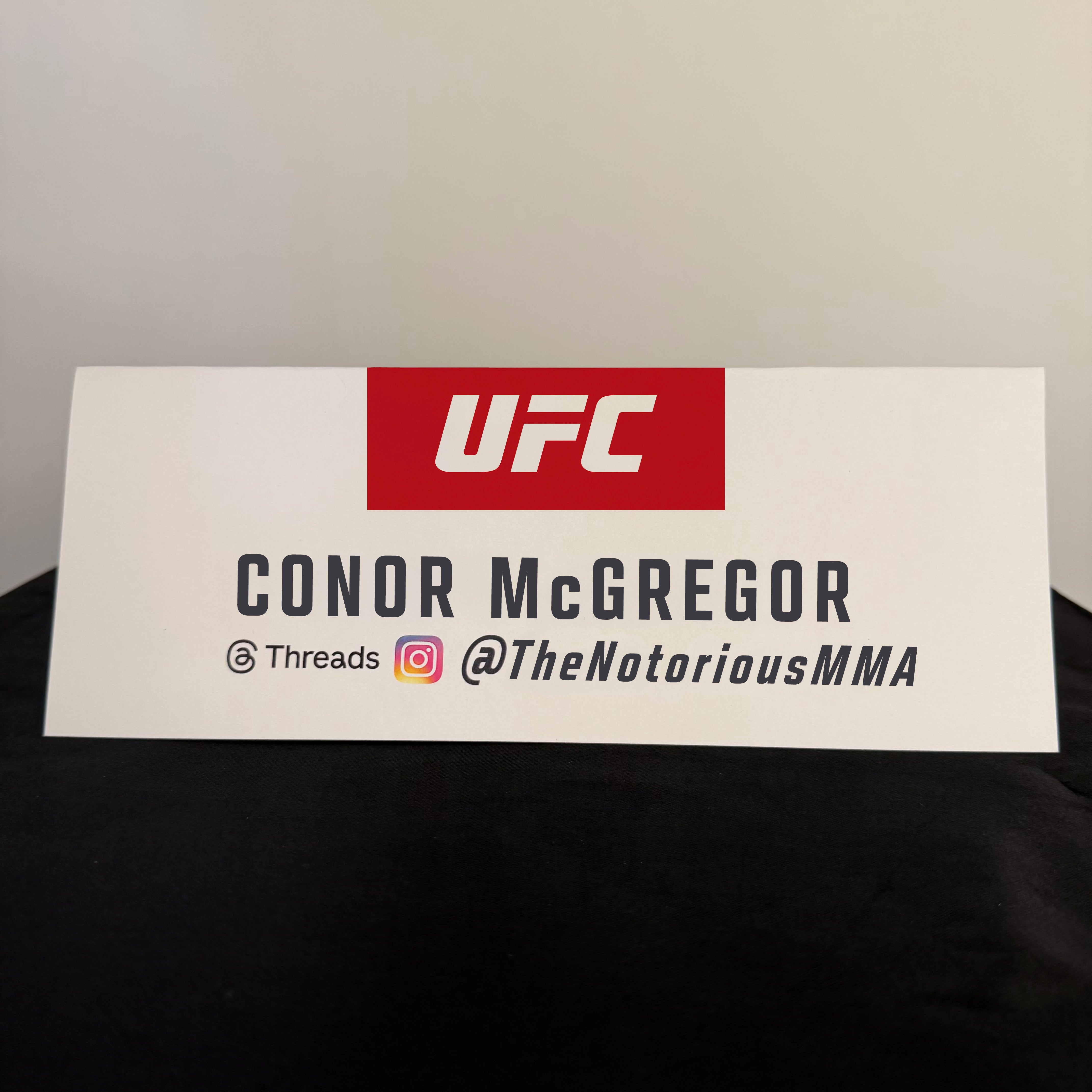 Conor McGregor Press Conference Name Card UFC 329: McGregor vs