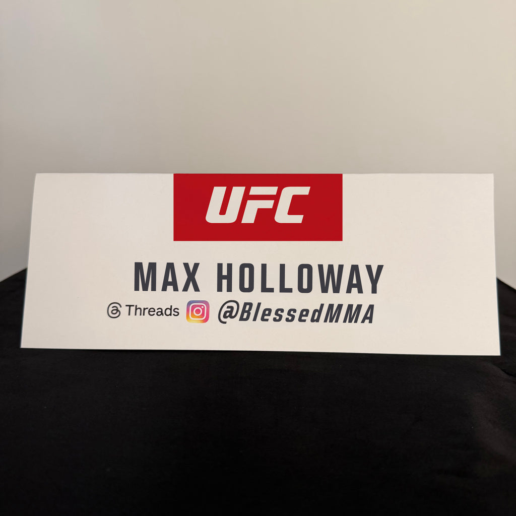 Max Holloway Press Conference Name Card UFC 329: McGregor vs Holloway 2