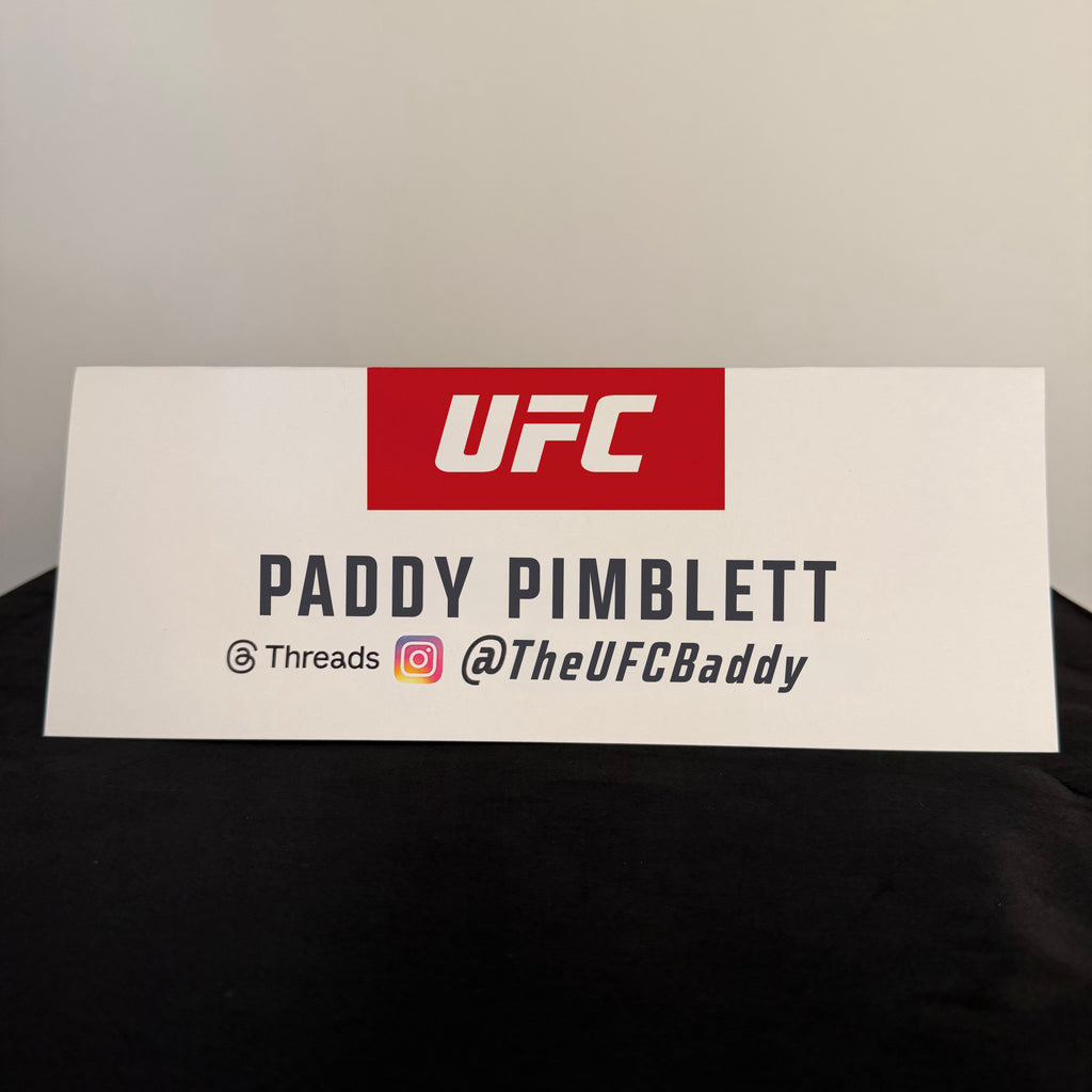 Paddy Pimblett Press Conference Name Card UFC 329: McGregor vs Holloway 2