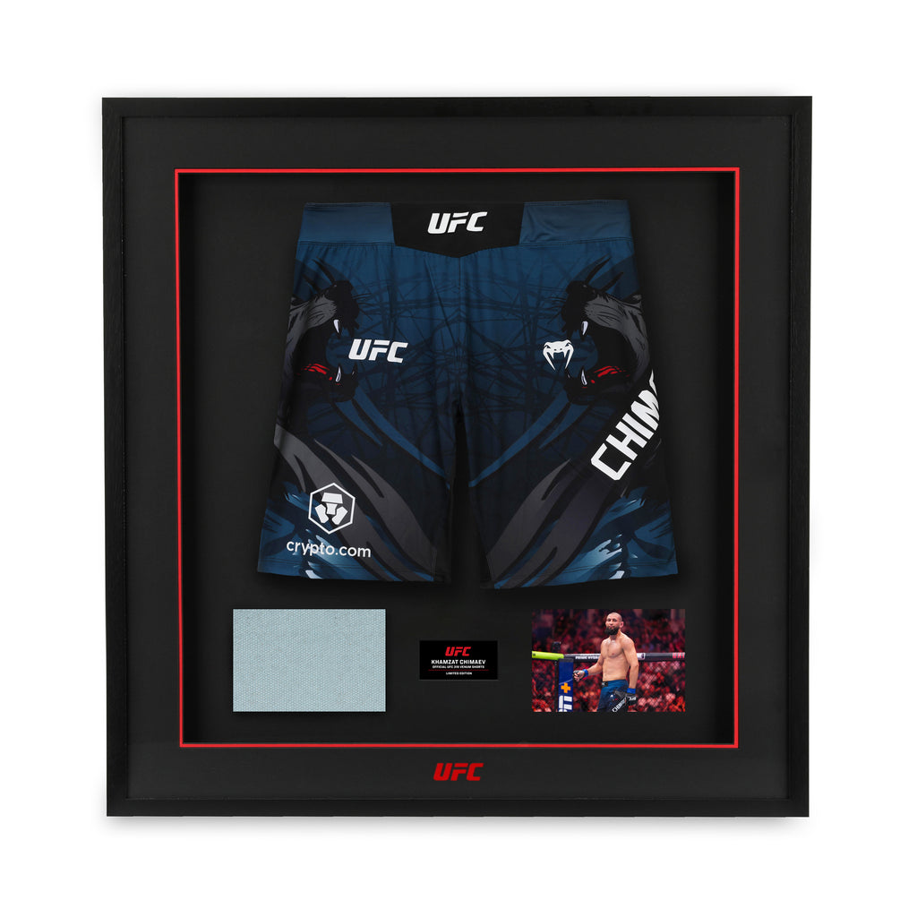 Khamzat Chimaev Limited Edition UFC 319 Venum Shorts & Canvas Display