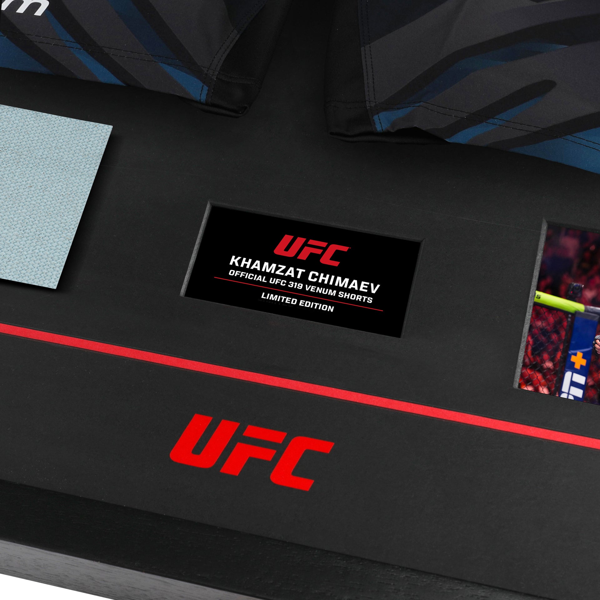 Khamzat Chimaev Limited Edition UFC 319 Venum Shorts & Canvas Display