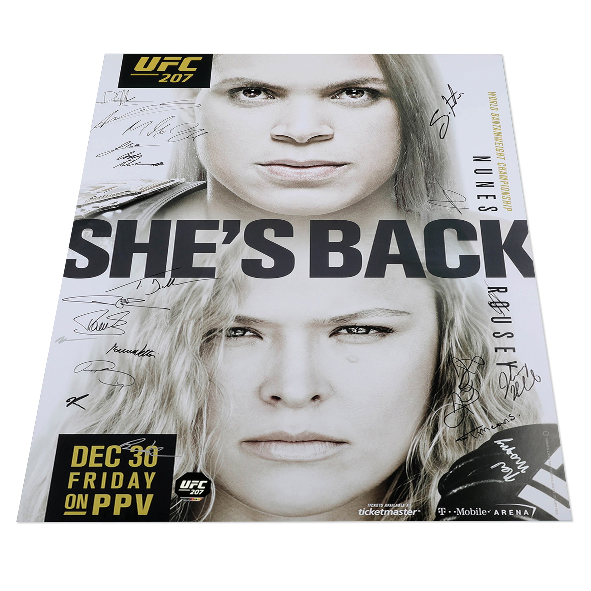 UFC 207: Nunes vs Rousey Autographed Event Poster