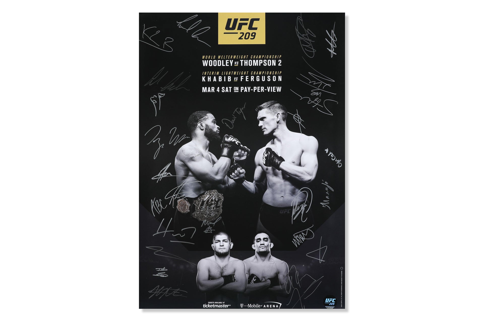 UFC 209: Woodley vs Thompson 2 Autographed Event Poster