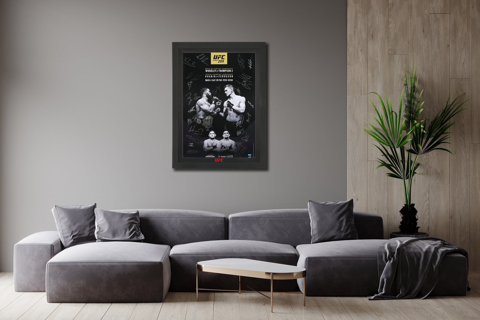 UFC 209: Woodley vs Thompson 2 Autographed Event Poster