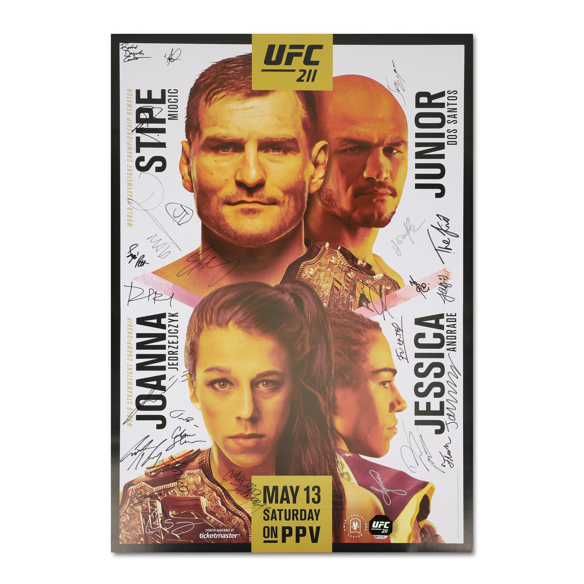 UFC 211: Miocic vs Dos Santos 2 Autographed Event Poster