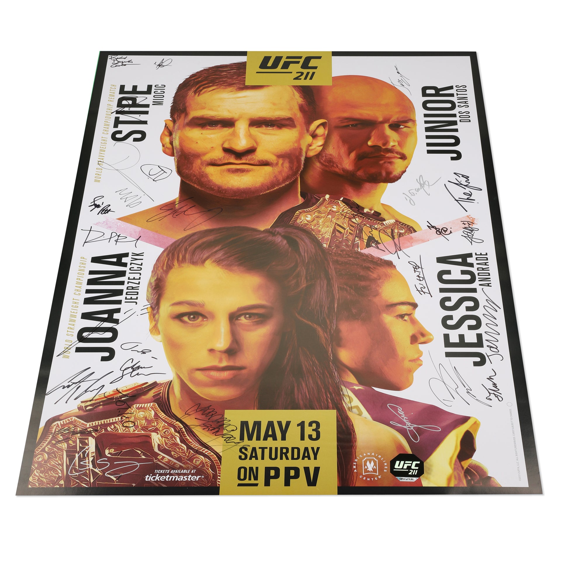 UFC 211: Miocic vs Dos Santos 2 Autographed Event Poster