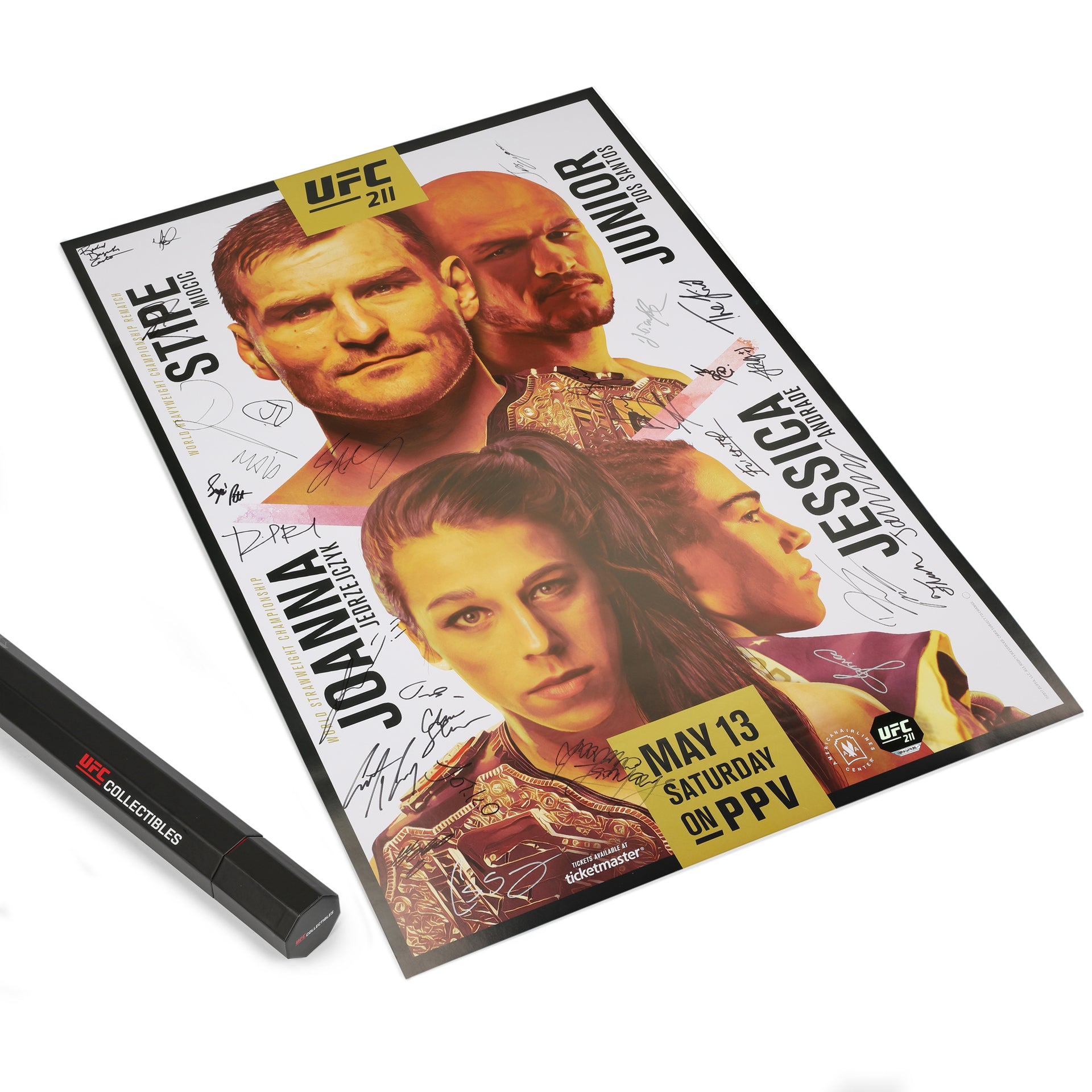 UFC 211: Miocic vs Dos Santos 2 Autographed Event Poster