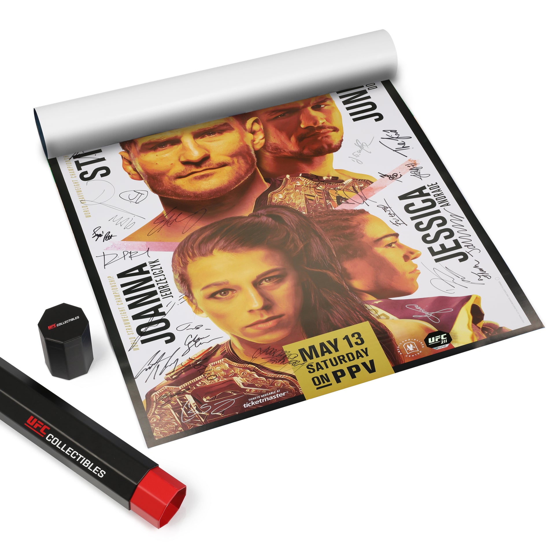 UFC 211: Miocic vs Dos Santos 2 Autographed Event Poster