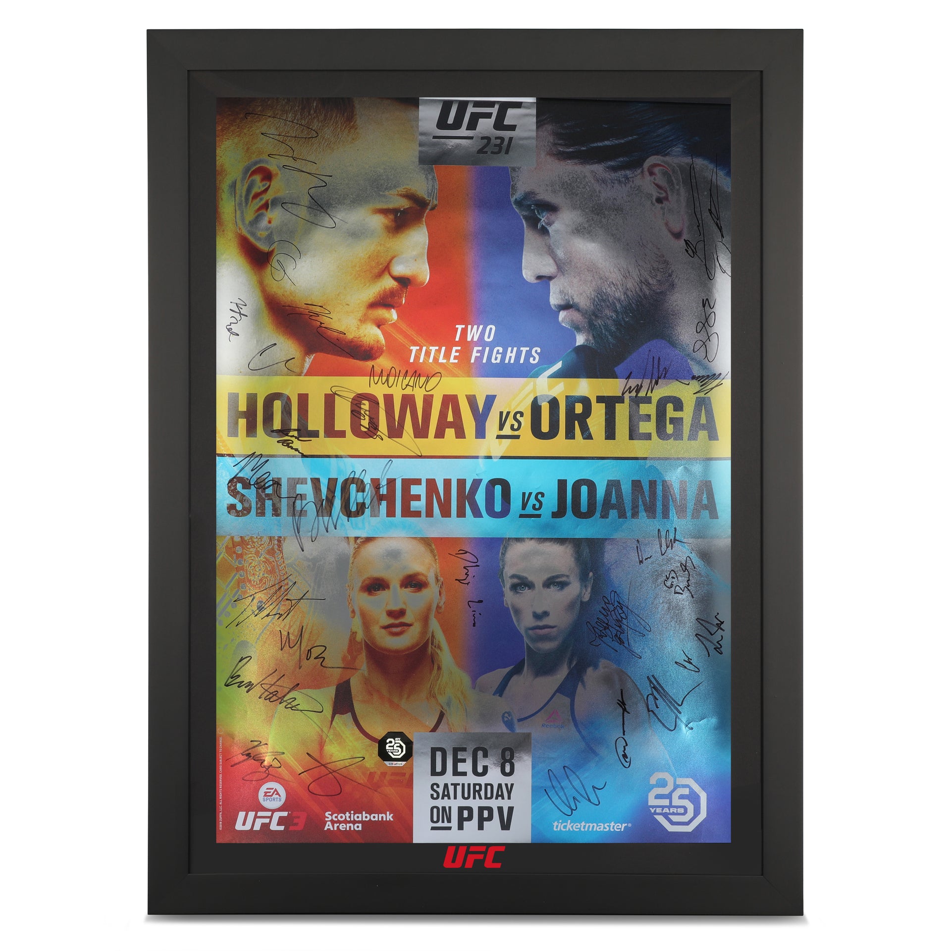 UFC 231: Holloway vs Ortega Autographed Event Poster