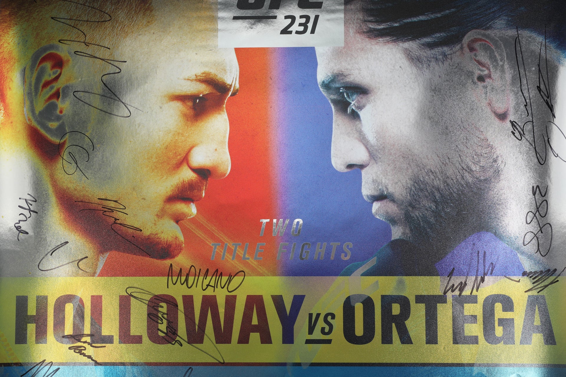 UFC 231: Holloway vs Ortega Autographed Event Poster