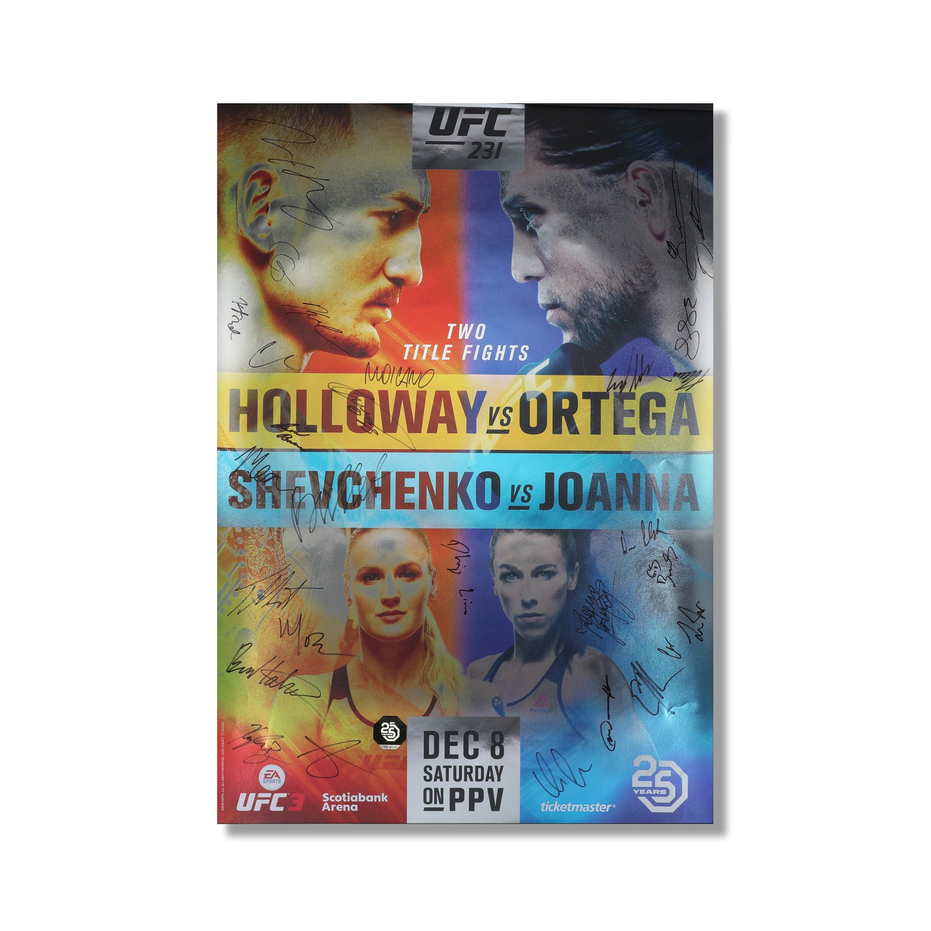 UFC 231: Holloway vs Ortega Autographed Event Poster