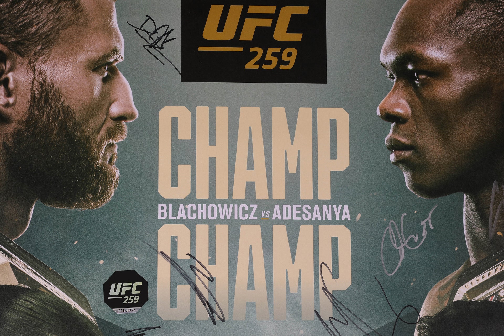 UFC 259: Blachowicz vs Adesanya Autographed Event Poster