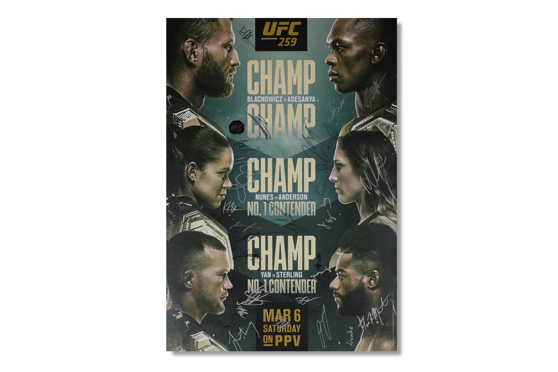 UFC 259: Blachowicz vs Adesanya Autographed Event Poster