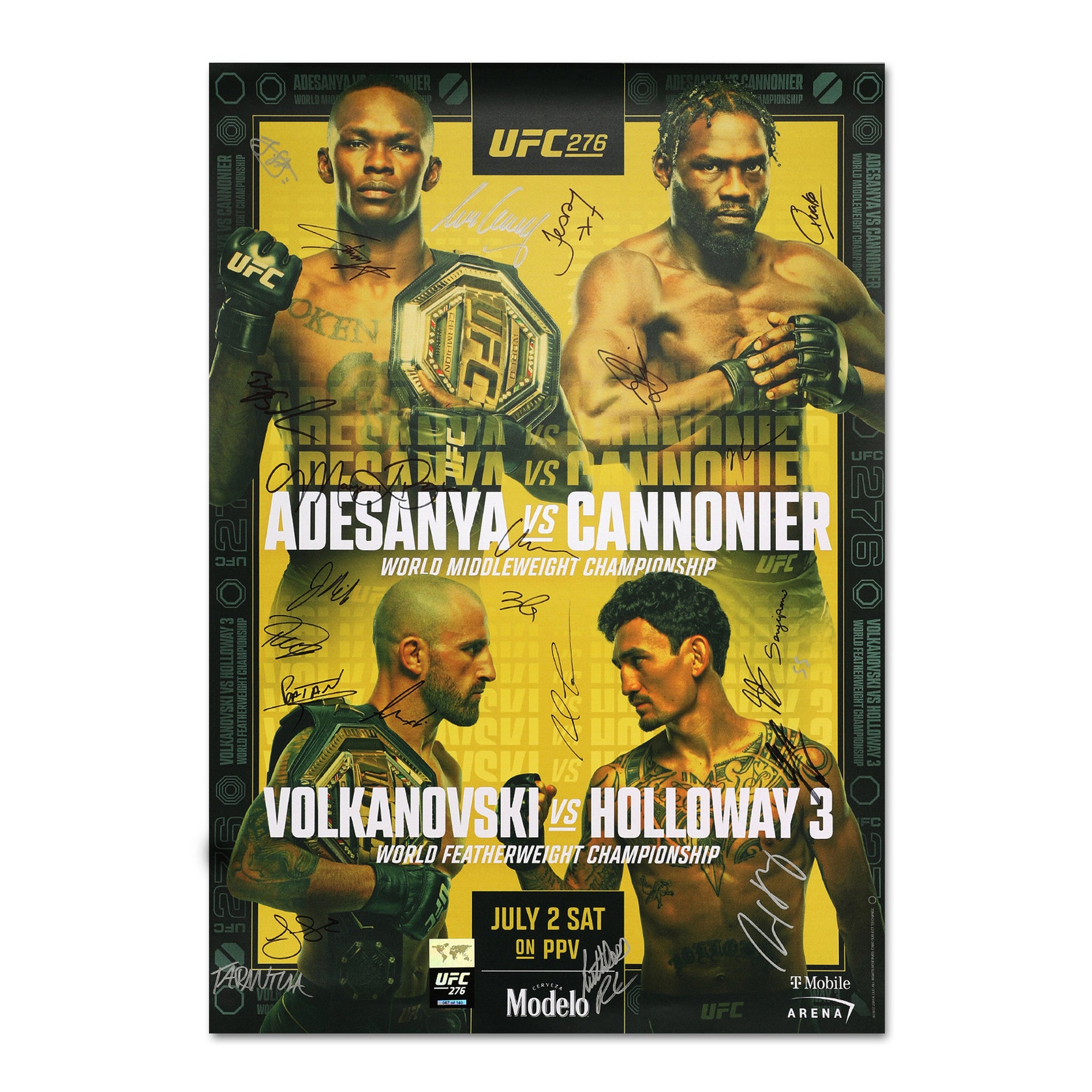 UFC 276: Adesanya vs Cannonier Autographed Event Poster