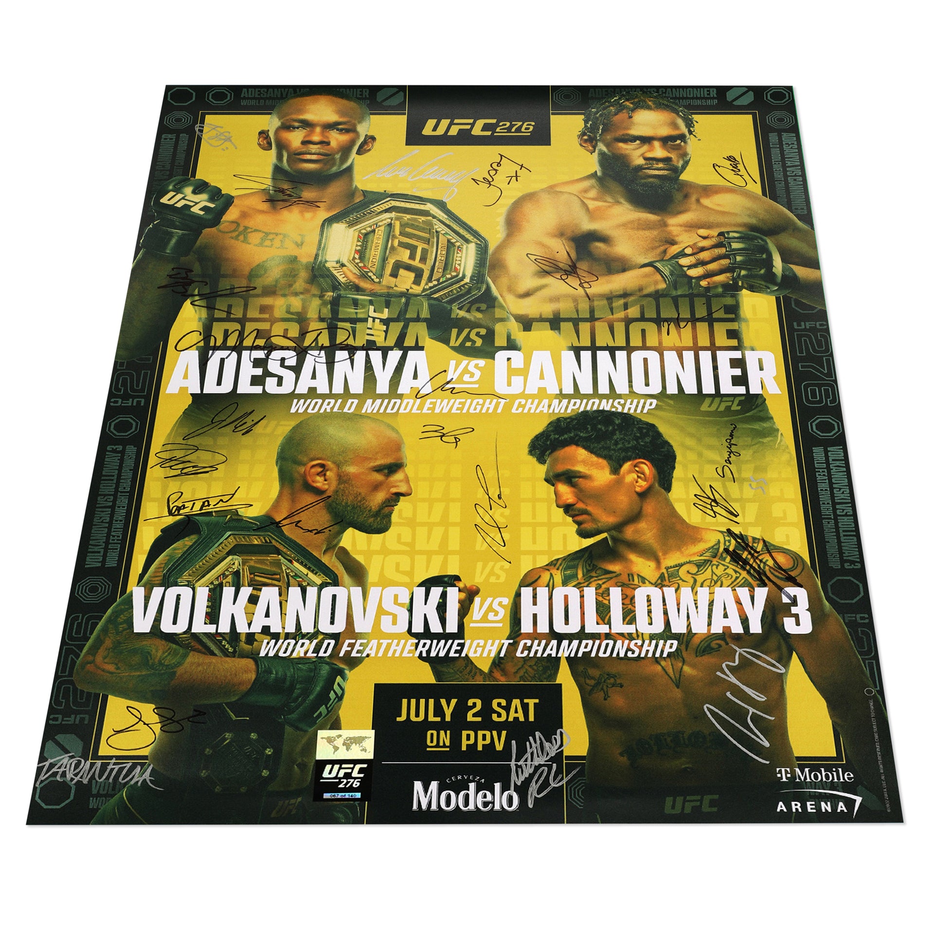 UFC 276: Adesanya vs Cannonier Autographed Event Poster