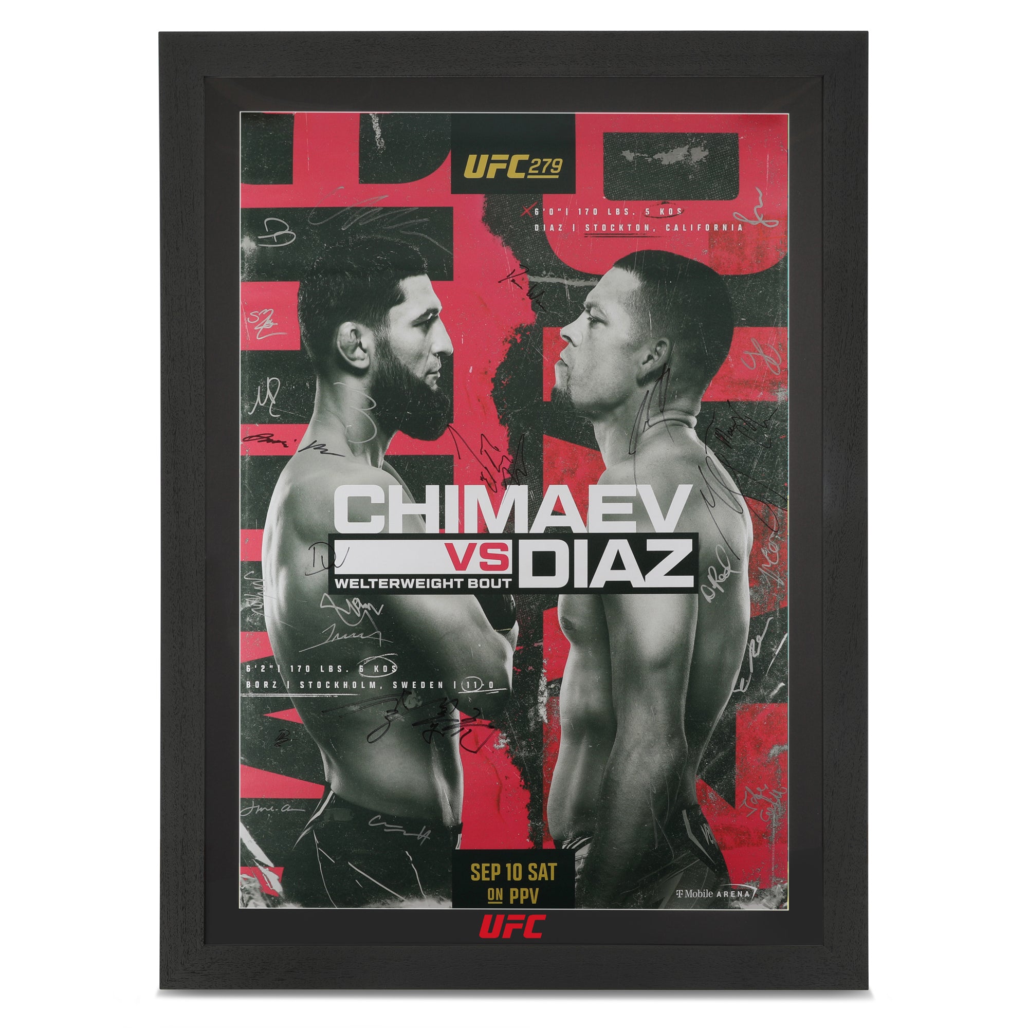 UFC 279: Chimaev vs Diaz Autographed Event Poster