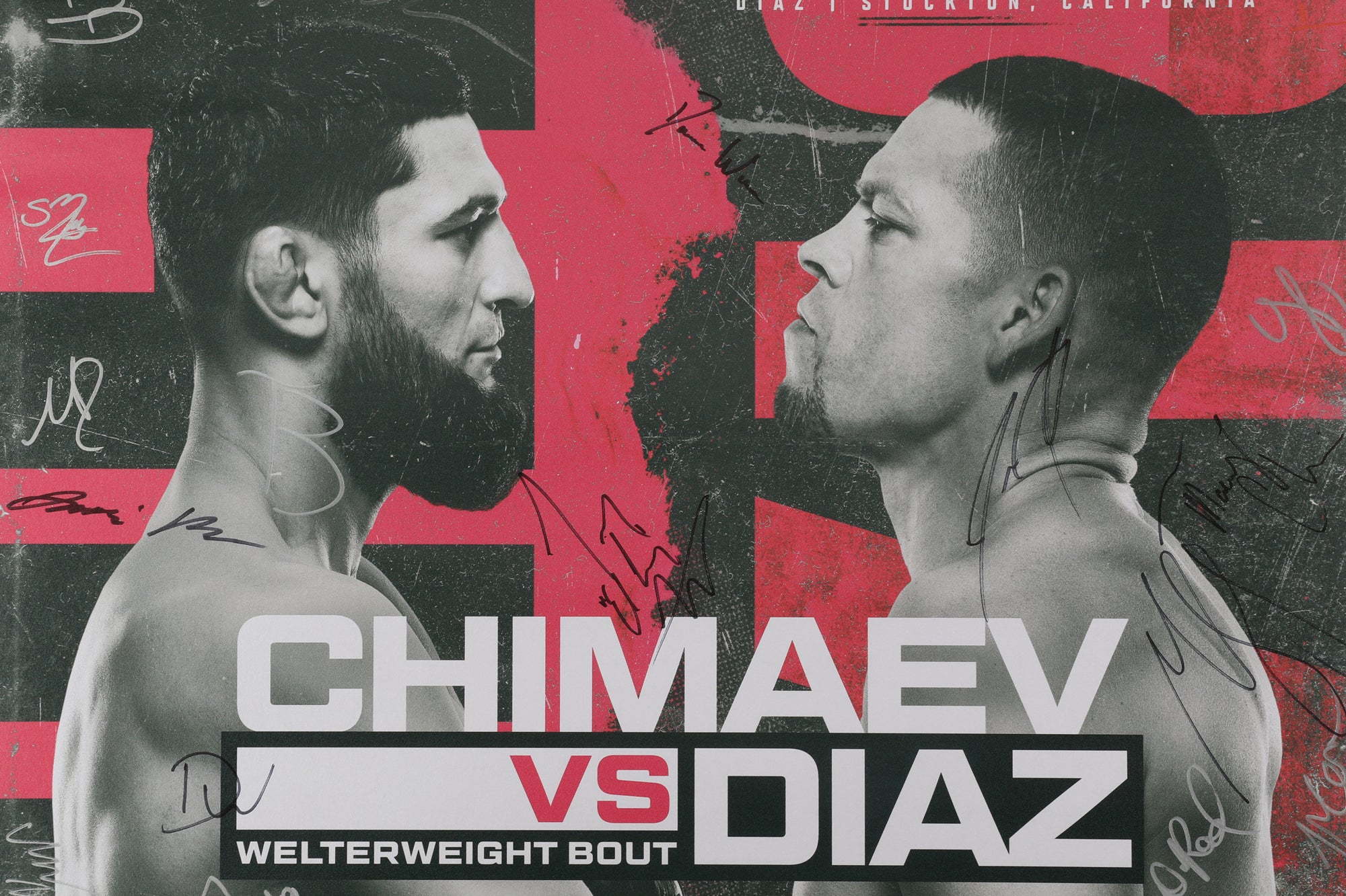 UFC 279: Chimaev vs Diaz Autographed Poster