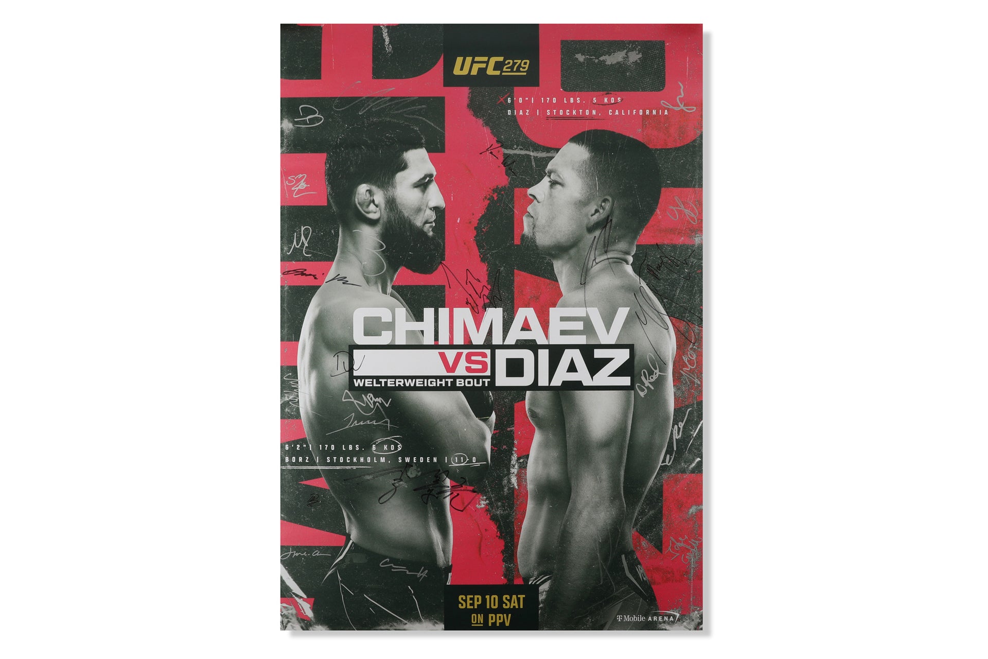 UFC 279: Diaz vs Ferguson Autographed Event Poster