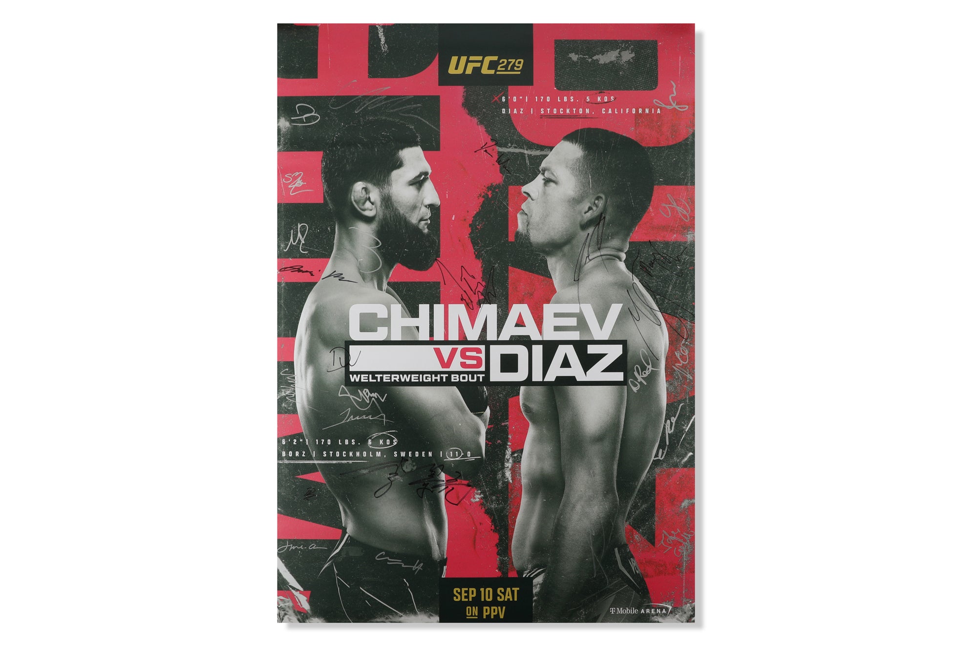 UFC 279: Chimaev vs Diaz Autographed Poster