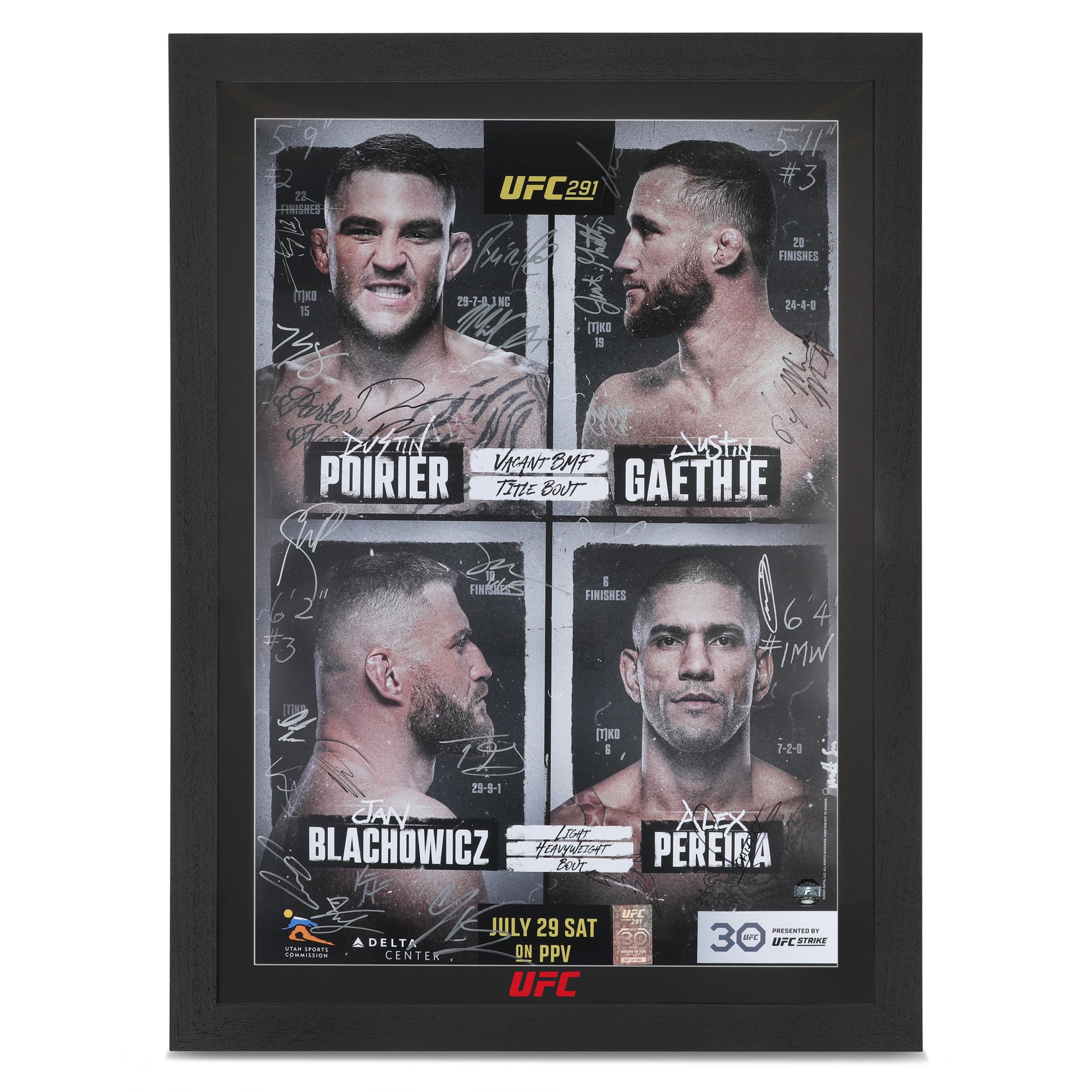 UFC 291: Poirier vs Gaethje 2 Autographed Event Poster