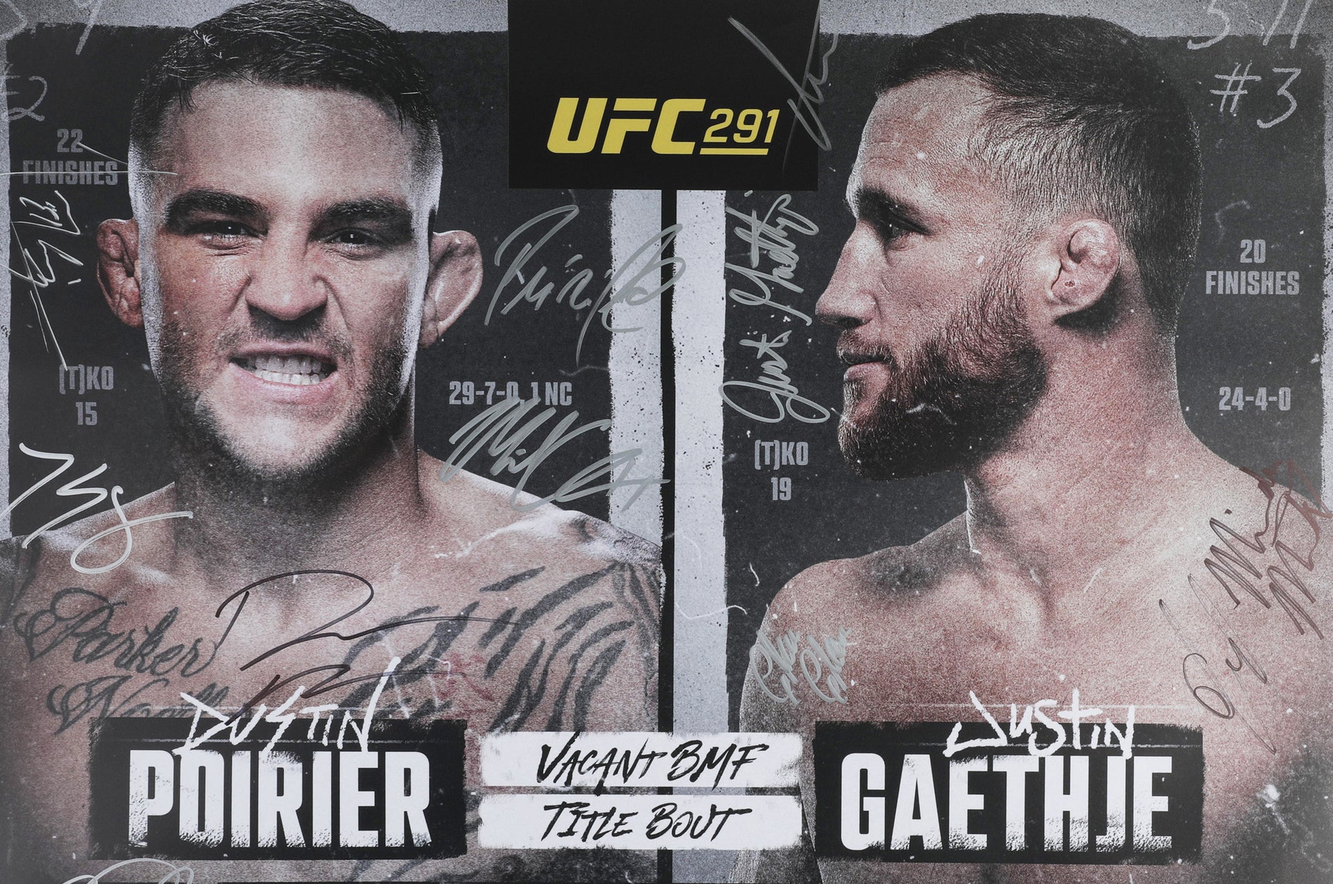 UFC 291: Poirier vs Gaethje 2 Autographed Event Poster
