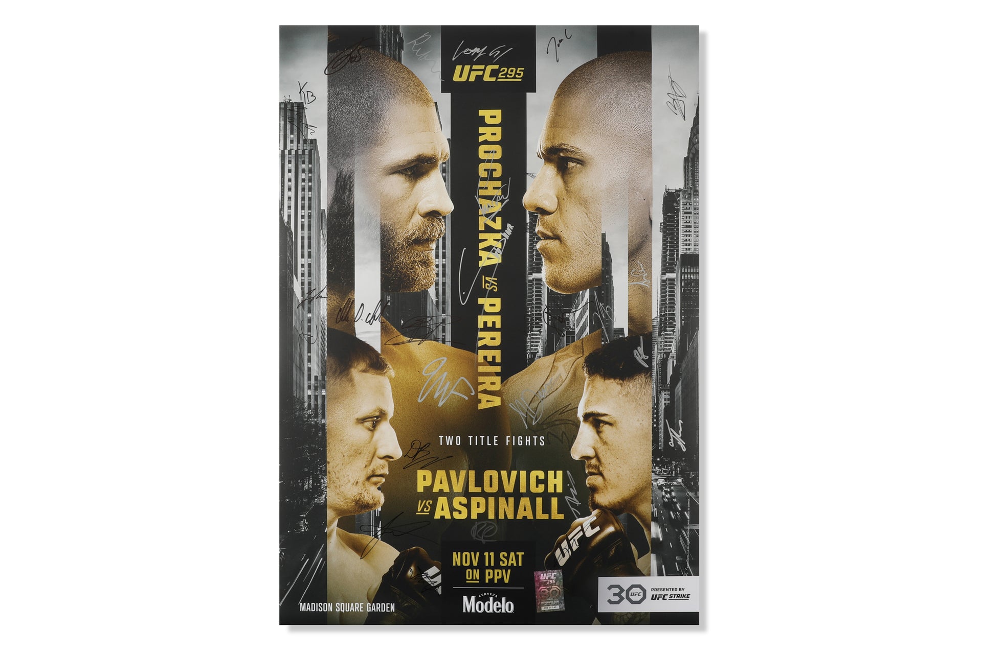 UFC 295: Procházka vs Pereira Autographed Event Poster