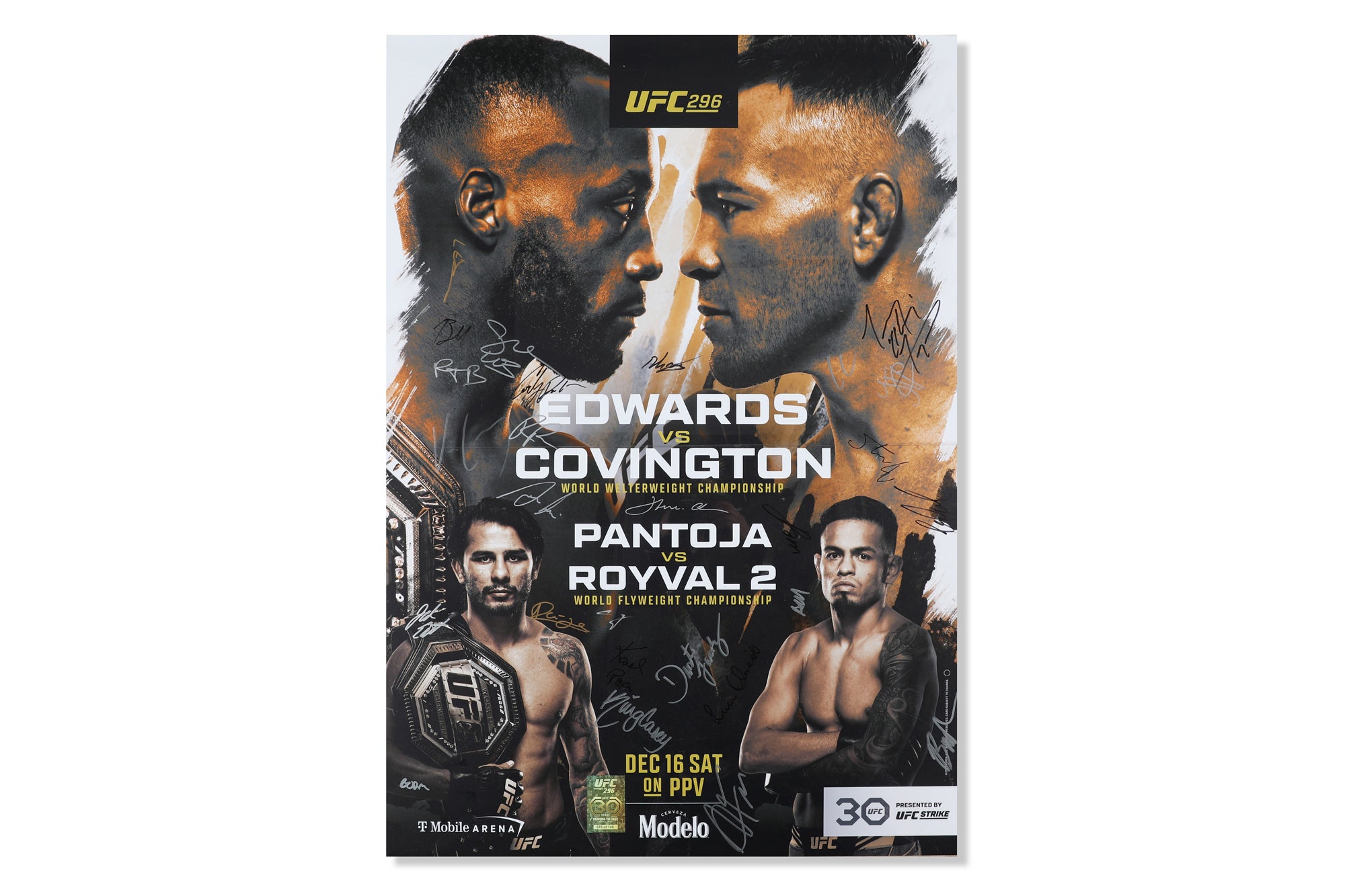 UFC 296: Edwards vs Covington Autographed Event Poster