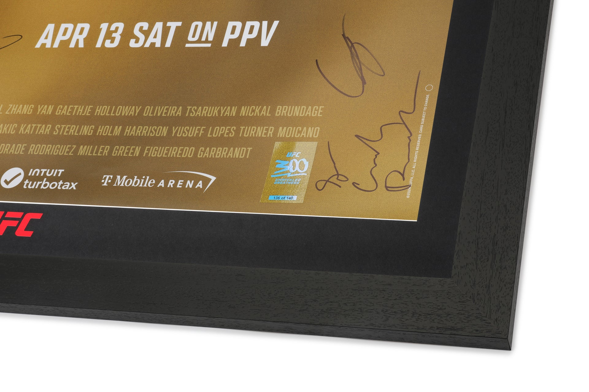 UFC 300: Alex Pereira vs Jamahal Hill Autographed Event Poster