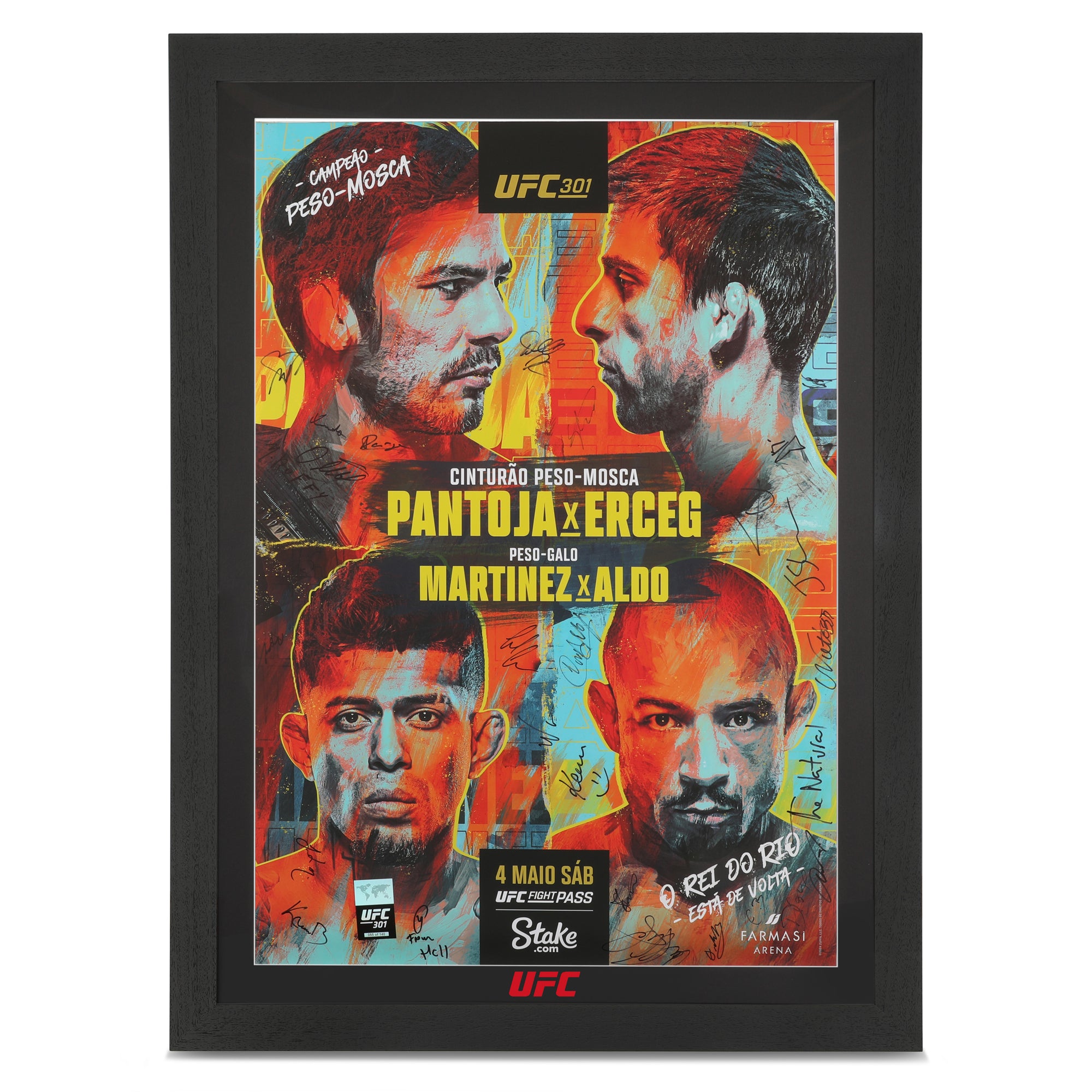 UFC 301: Pantoja vs Erceg Autographed Event Poster