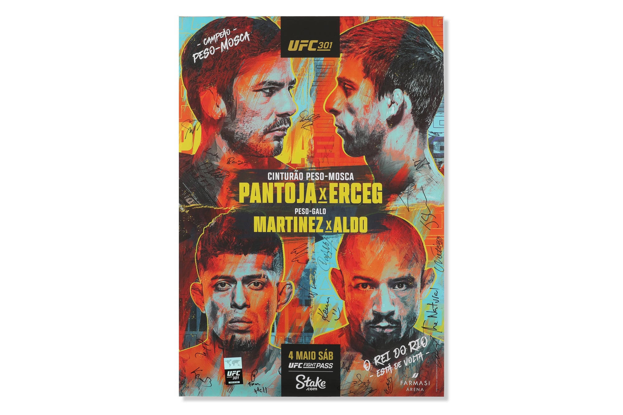 UFC 301: Alexandre Pantoja vs Steve Erceg Autographed Event Poster