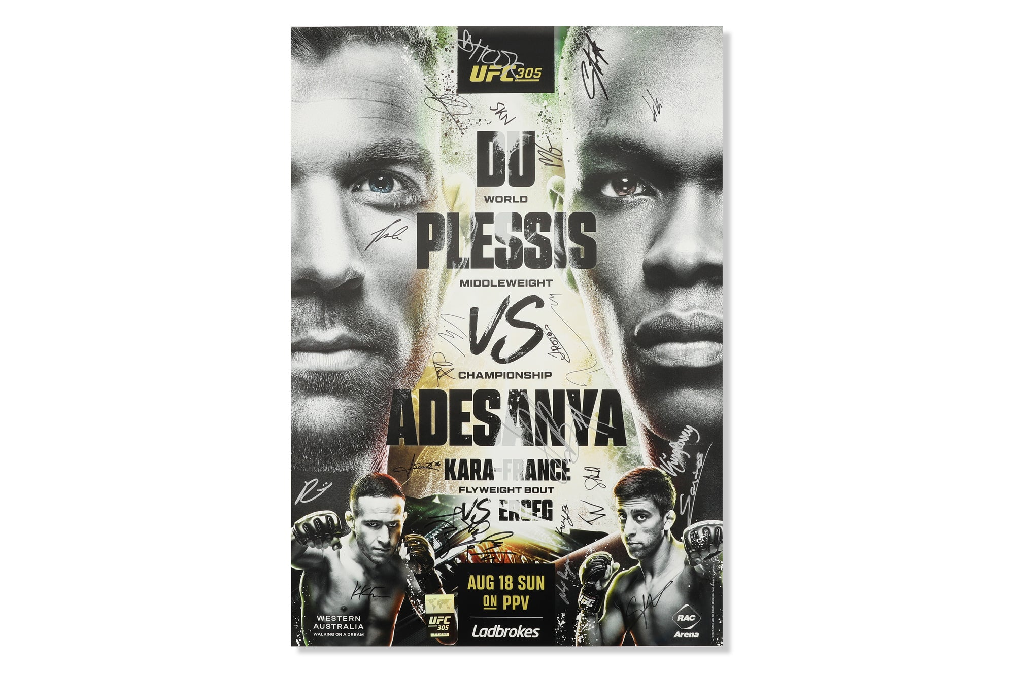 UFC 305: Du Plessis vs Adesanya Autographed Event Poster