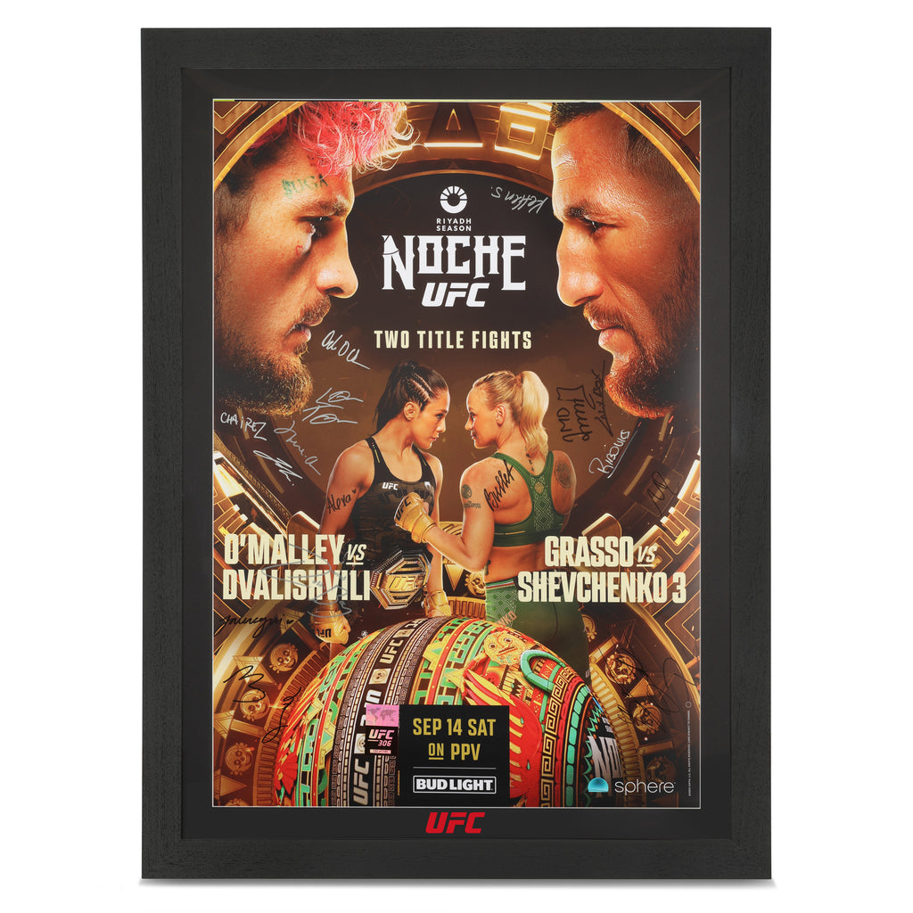 Riyadh Season Noche UFC Sean O'Malley vs Merab Dvalishvili Autographed Event Poster