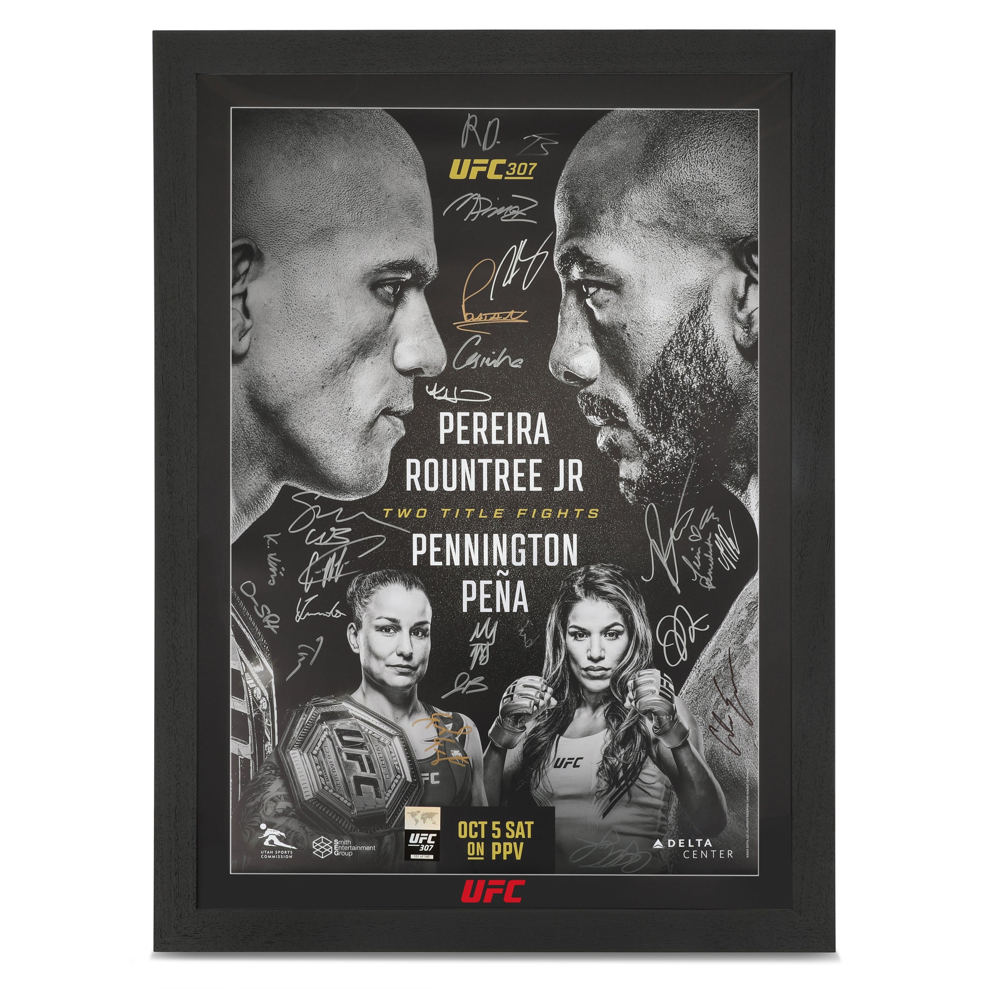 UFC 307: Pereira vs Rountree Jr Autographed Event Poster