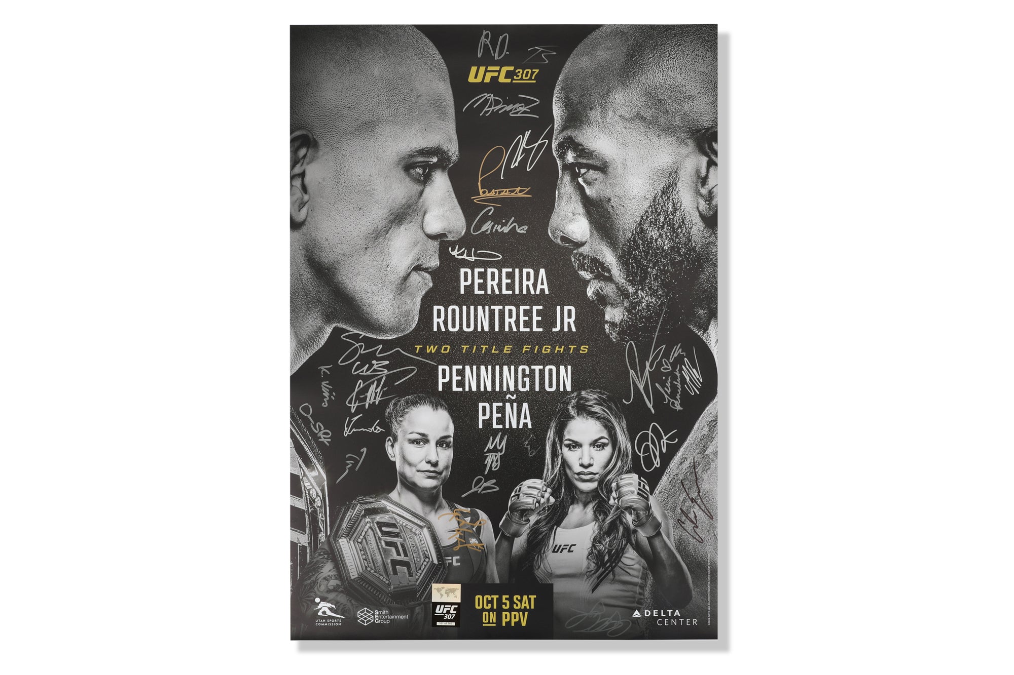 UFC 307: Pereira vs Rountree Jr Autographed Event Poster