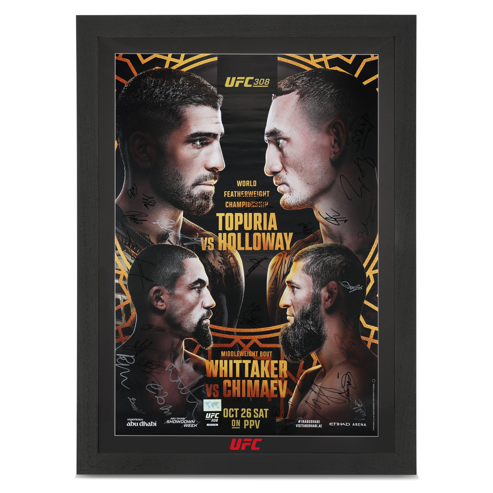 UFC 308: Illia Topuria vs Max Holloway Autographed Event Poster