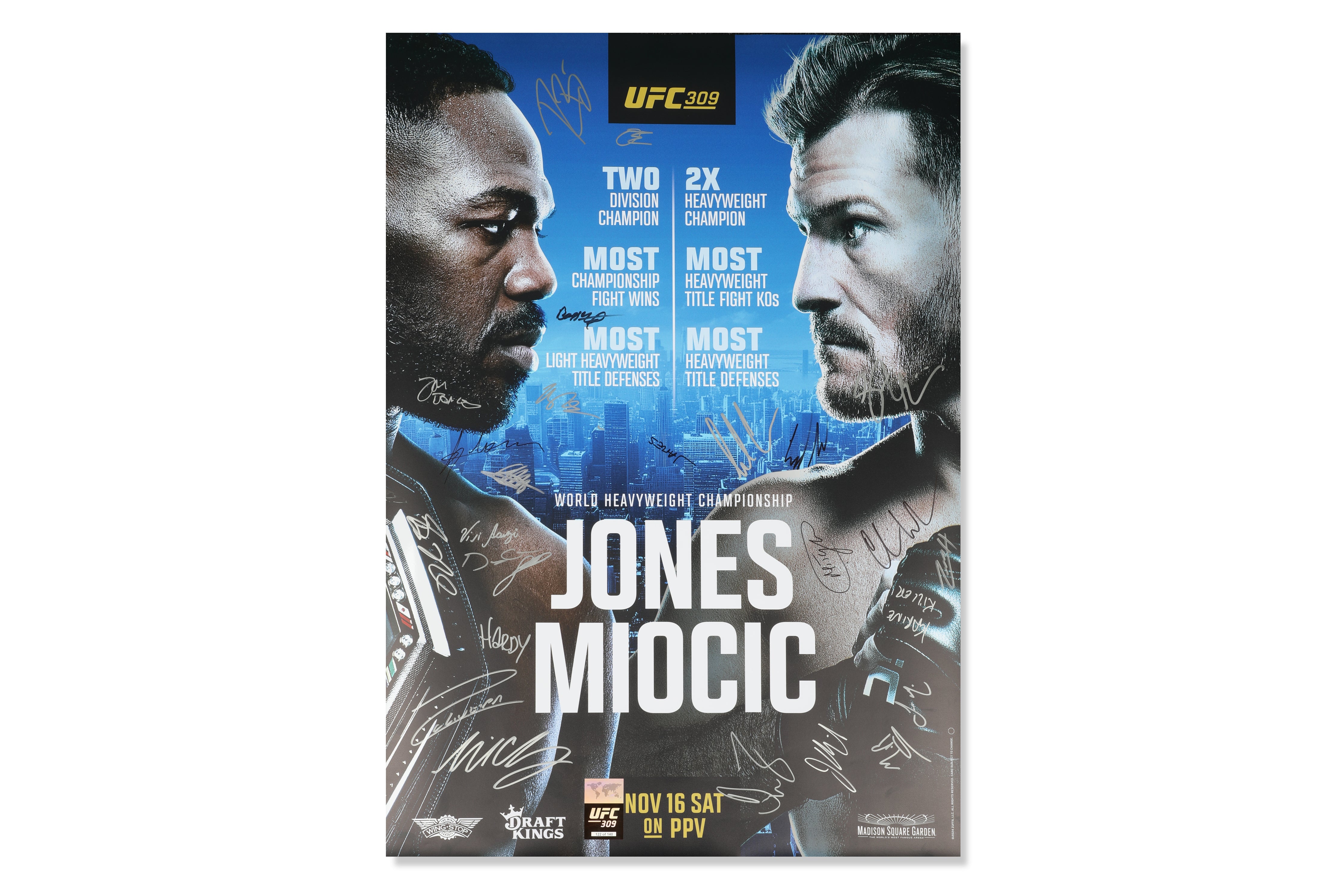 UFC 309: Jon Jones vs Stipe Miocic Autographed Event Poster