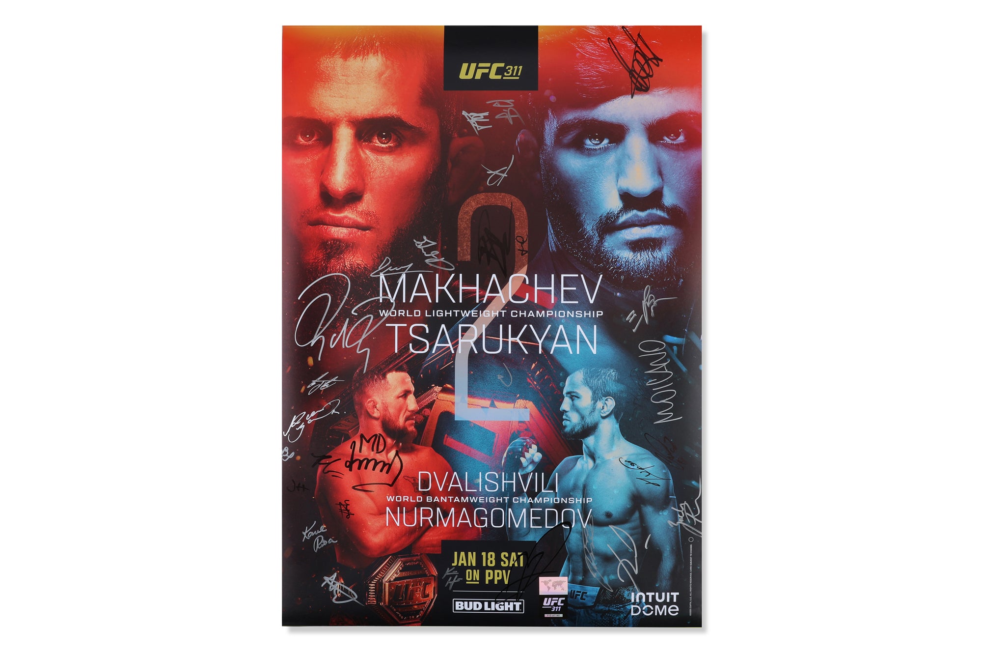 UFC 311: Makhachev vs  Moicano Autographed Event Poster