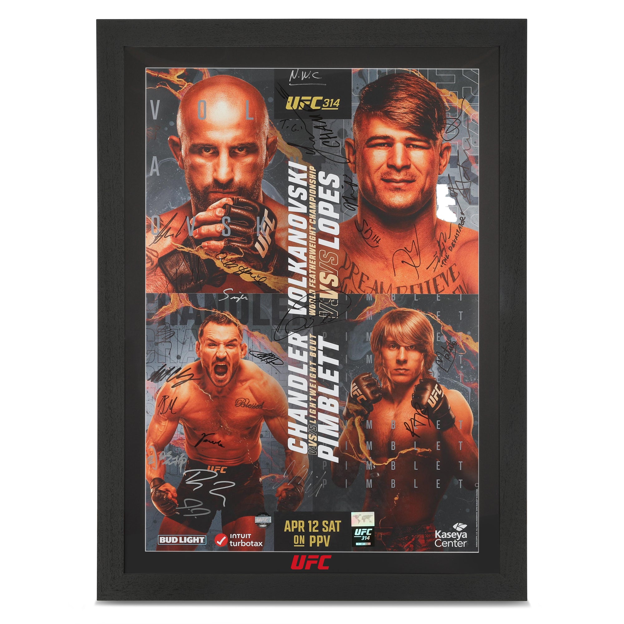 UFC 314: Volkanovski vs Lopes Autographed Event Poster