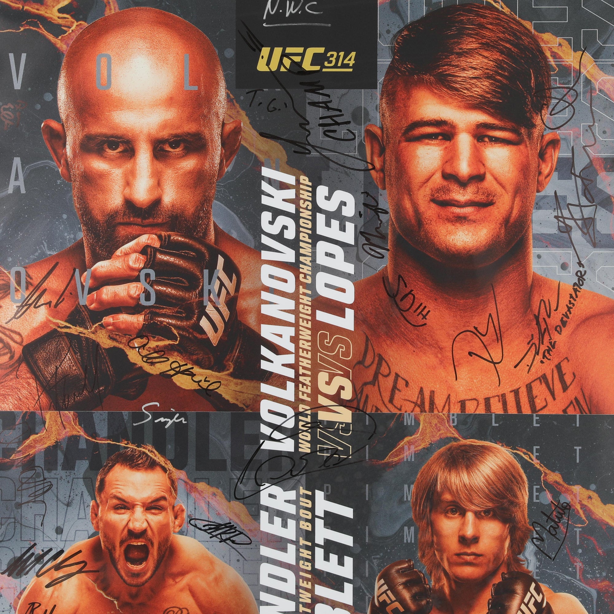 UFC 314: Volkanovski vs Lopes Autographed Event Poster