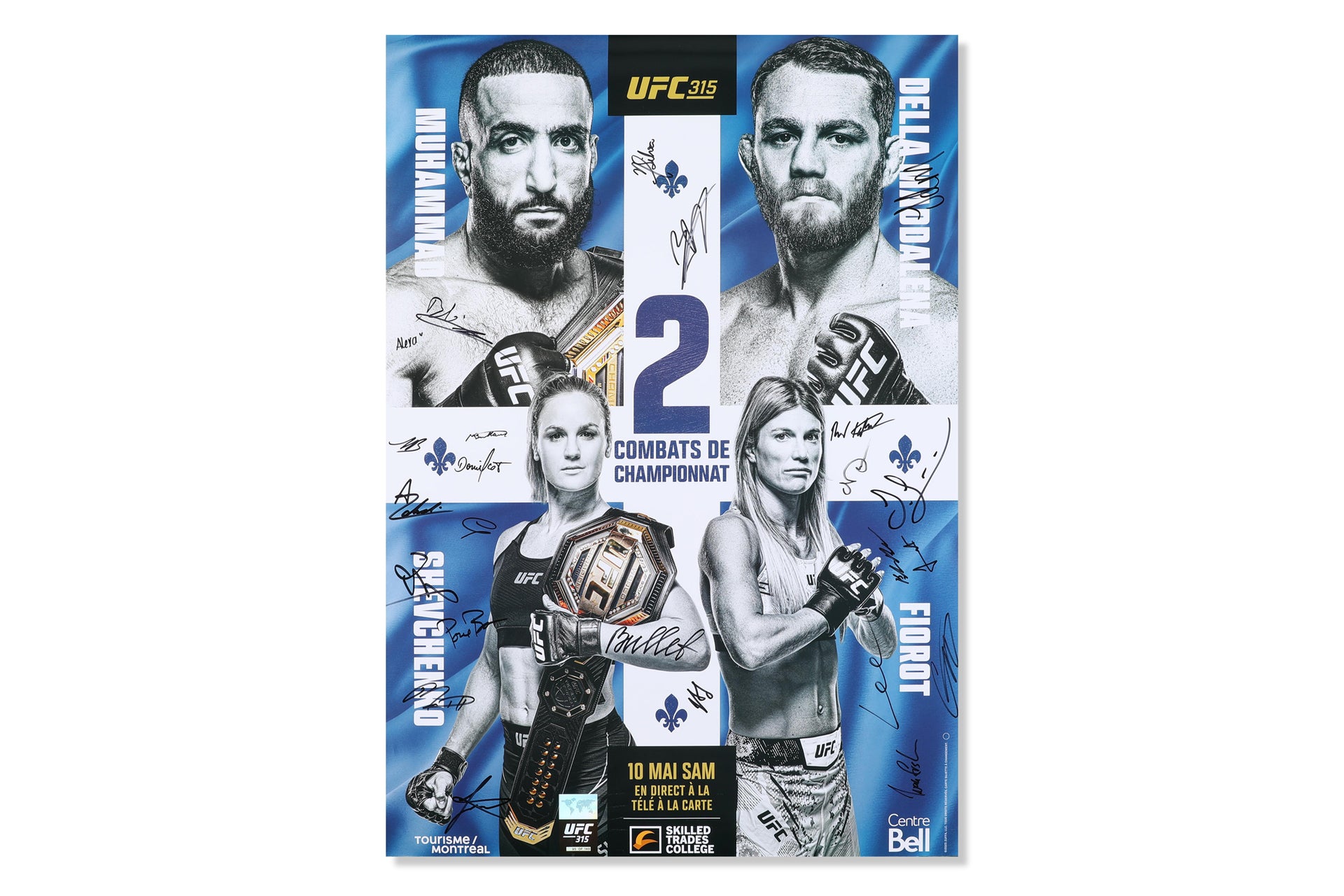 UFC 315: Muhammad vs Della Maddalena Autographed Event Poster