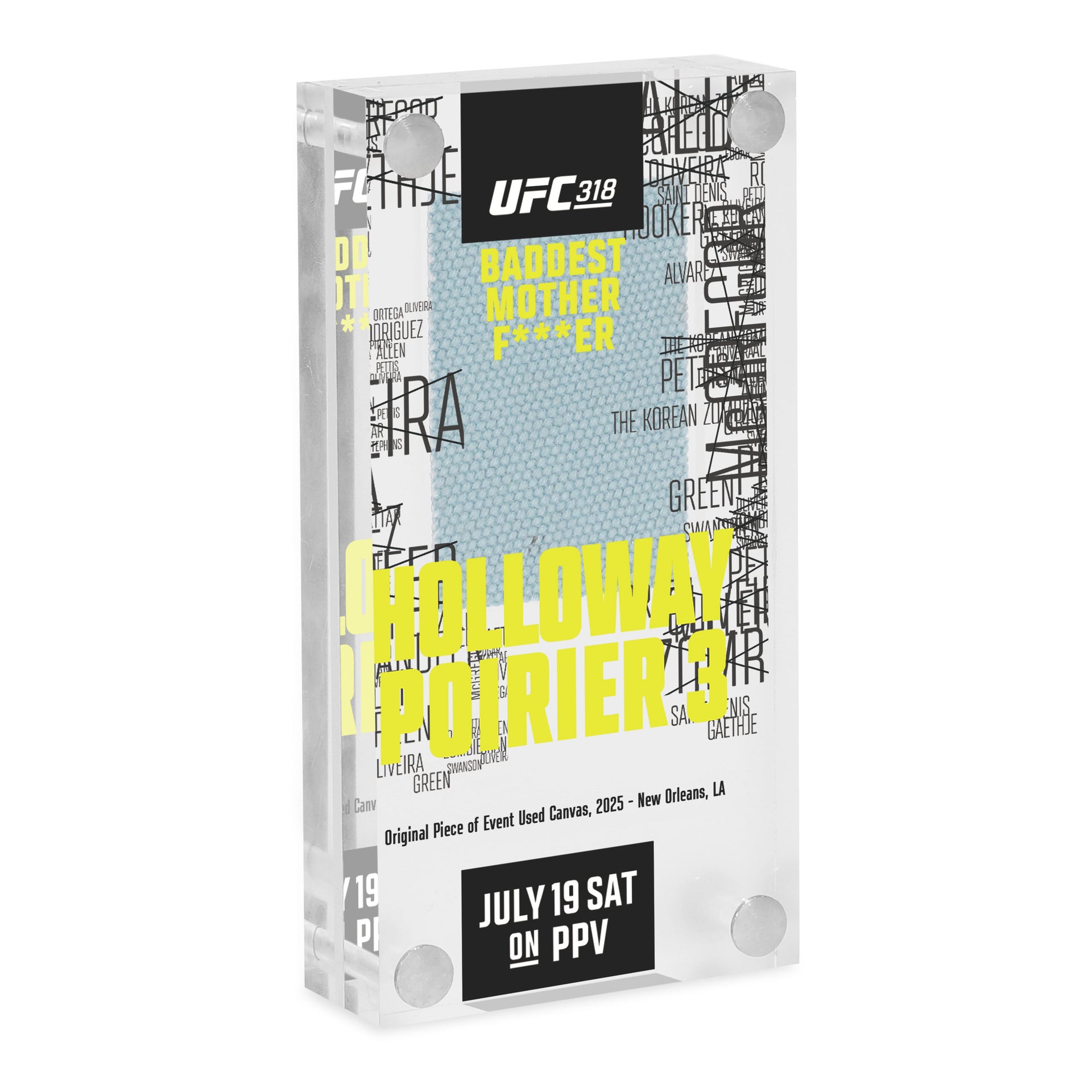 UFC 318: Holloway vs Poirier 3 Canvas in Acrylic