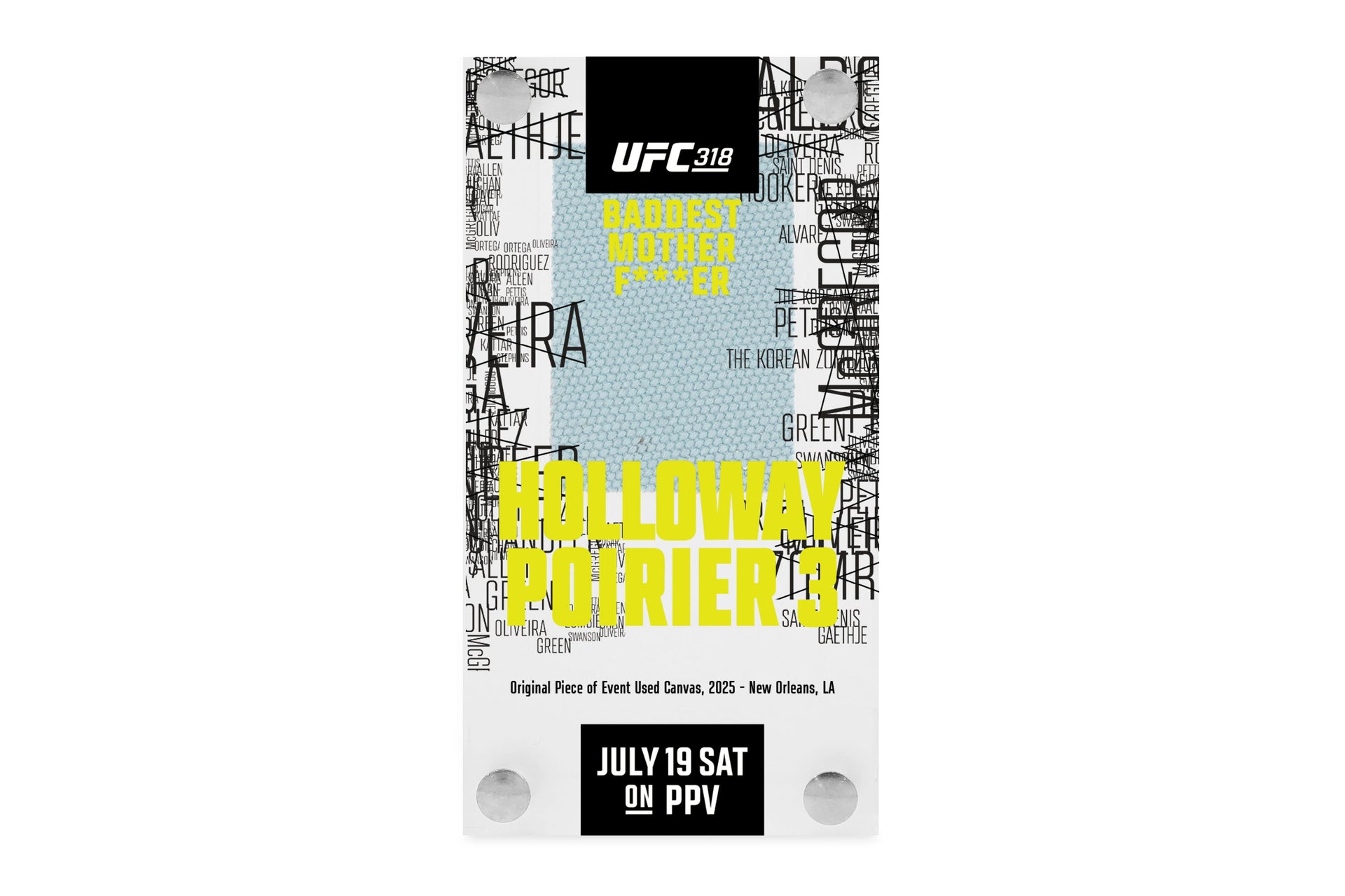 UFC 318: Holloway vs Poirier 3 Canvas in Acrylic