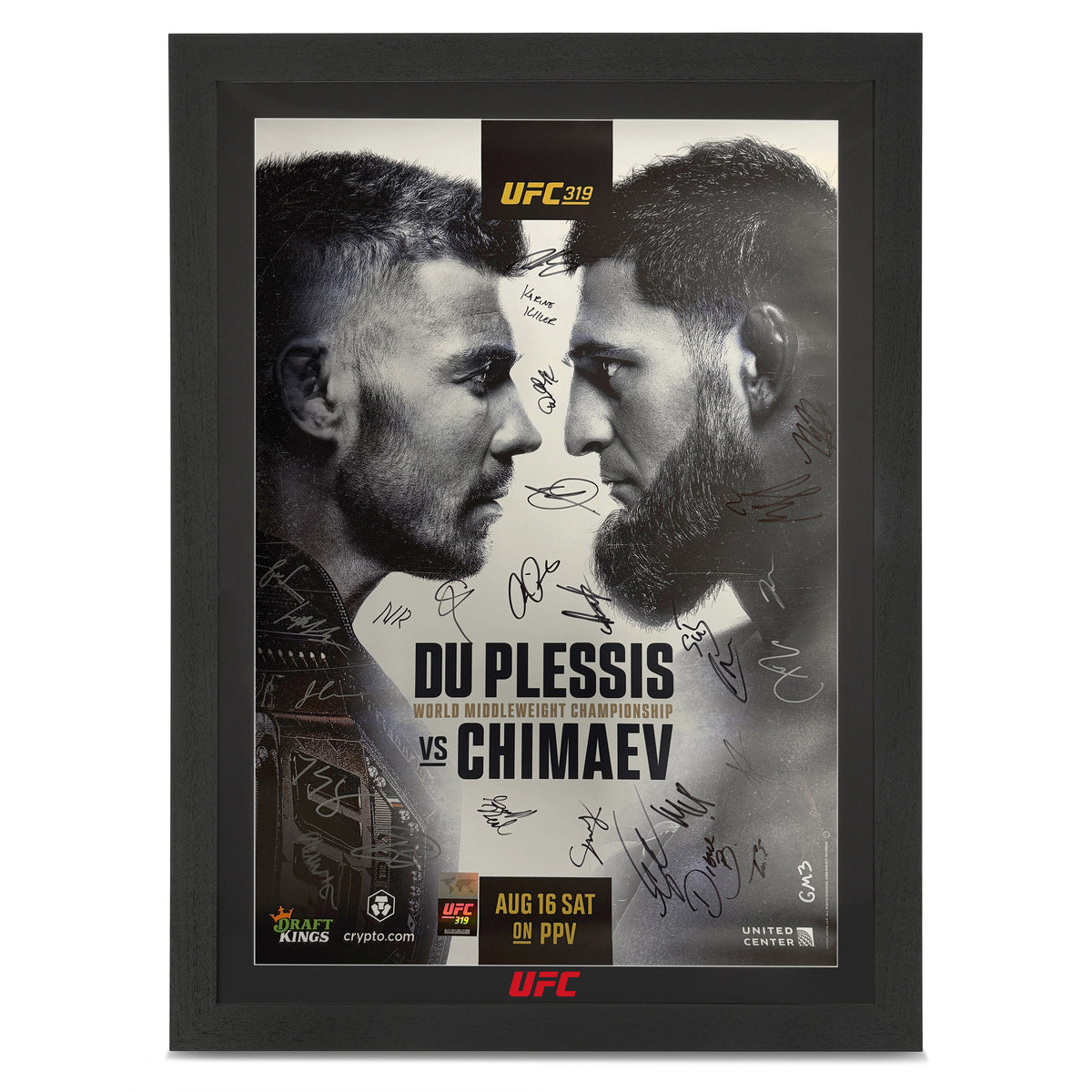 UFC 319: Du Plessis vs Chimaev First Edition Autographed Event Poster